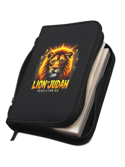 Lion of Judah Bible Cover | Revelation 5:5 Christian Scripture Zippered Case