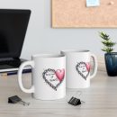 Heart Chain Ceramic Mug - Perfect Gift for Coffee Lovers, Valentine’s Day, Home Decor, Friendship, Inspirational Quotes