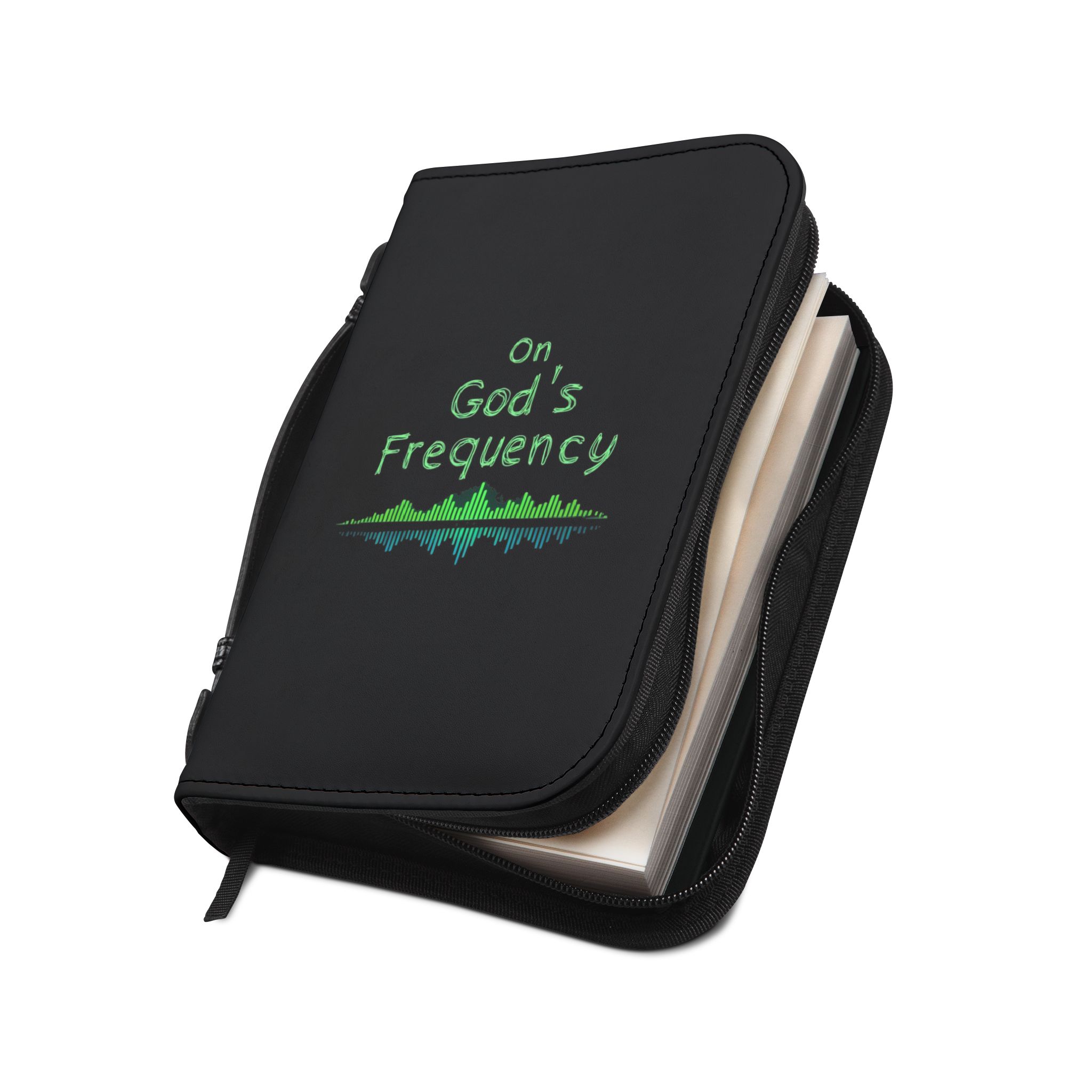On God's Frequency Bible Cover, Christian Accessory, Faith Journal Case, Religious Gift, Spiritual Organization