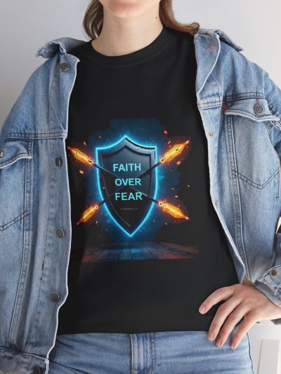 Faith Over Fear Shield Tee | Inspirational Christian Faith Shirt
