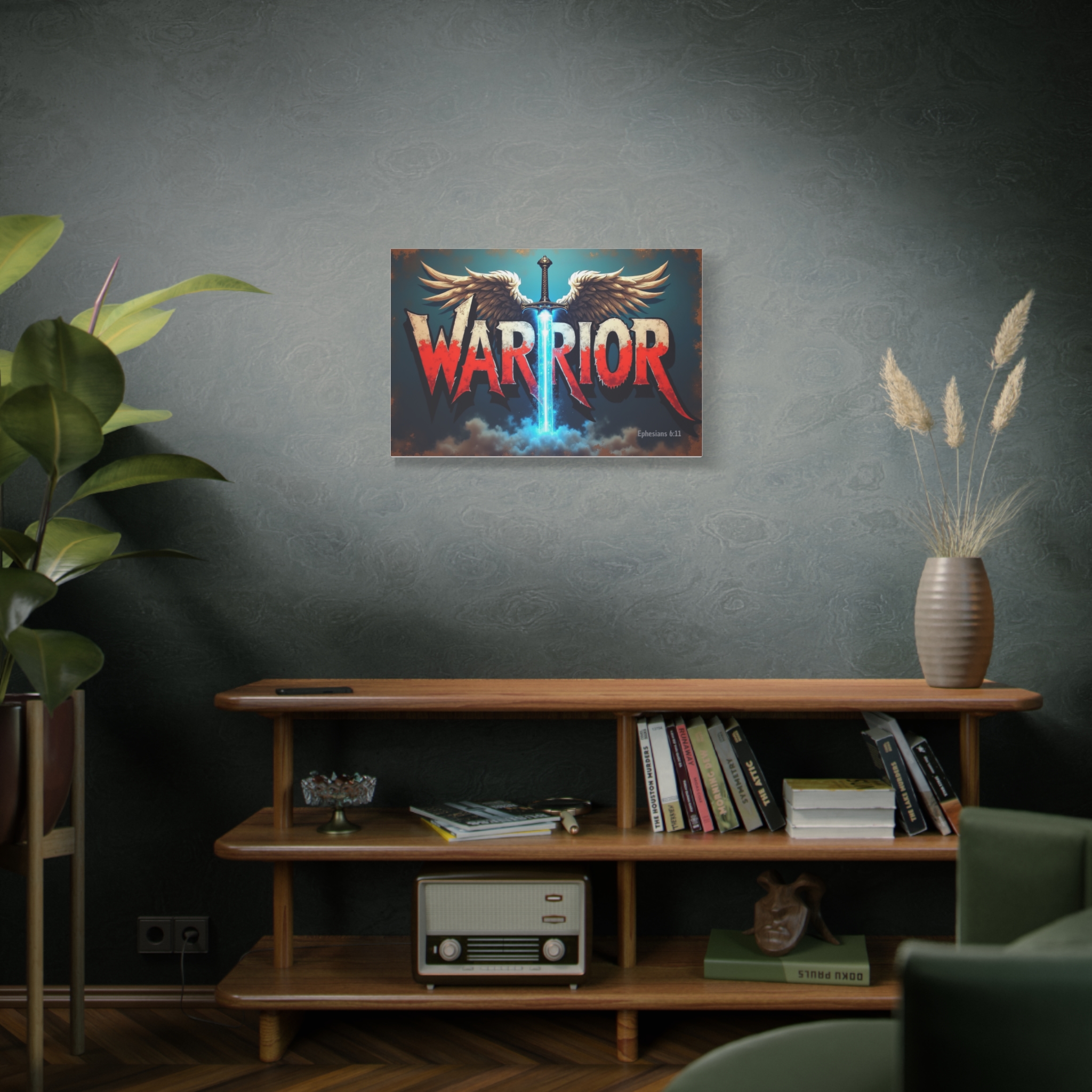 Warrior Canvas Wall Art — Inspirational Sword & Wings with Ephesians 6:11 - Image 5