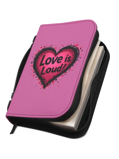 Love is Loud Pink Bible Cover, Christian Gift, Church Accessory, Inspirational Literature, Faith-Based Journaling