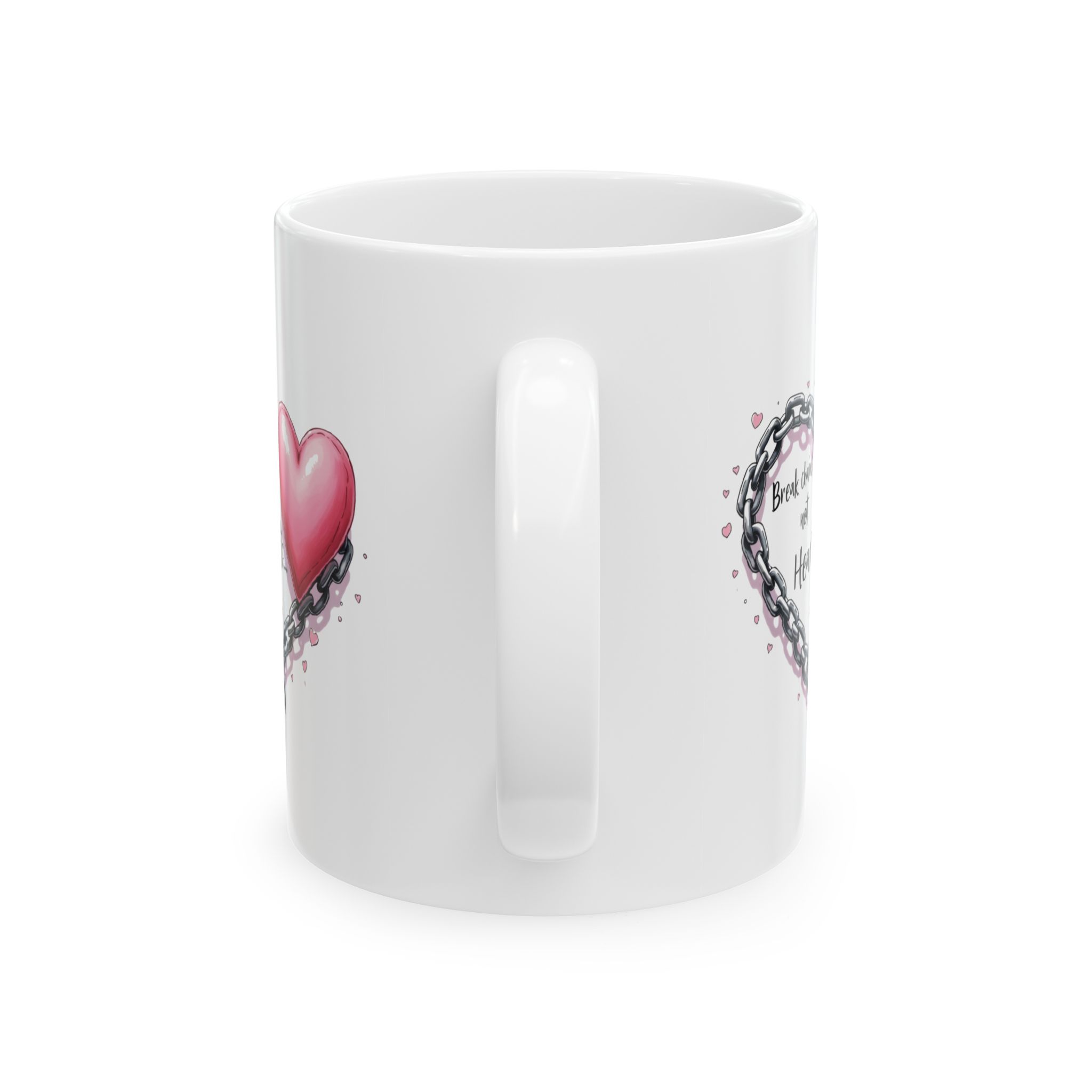 Heart Chain Ceramic Mug - Perfect Gift for Coffee Lovers, Valentine’s Day, Home Decor, Friendship, Inspirational Quotes - Image 3