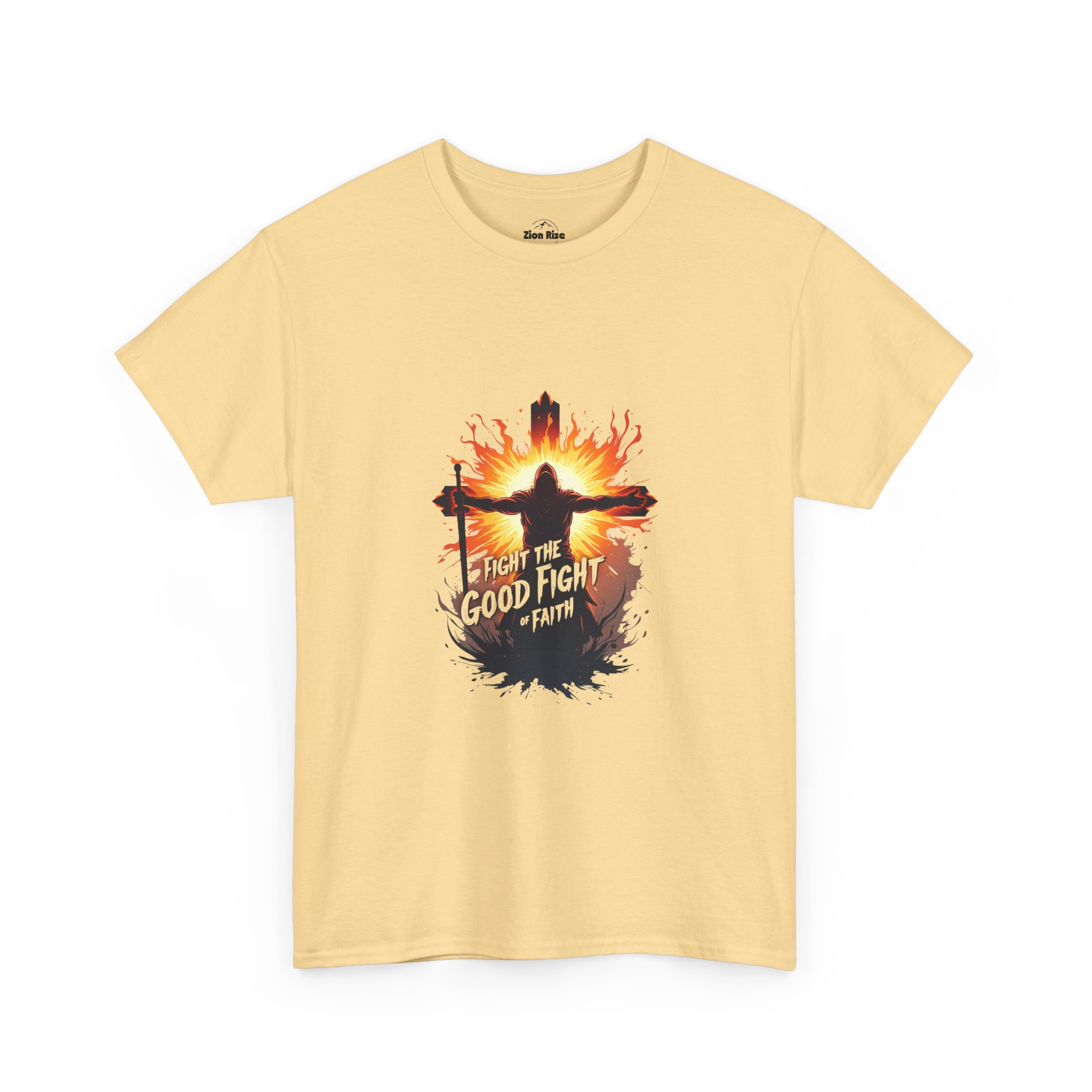 Fight the Good Fight, Christian Streetwear, Gift, Unisex Heavy Cotton Tee - Image 7