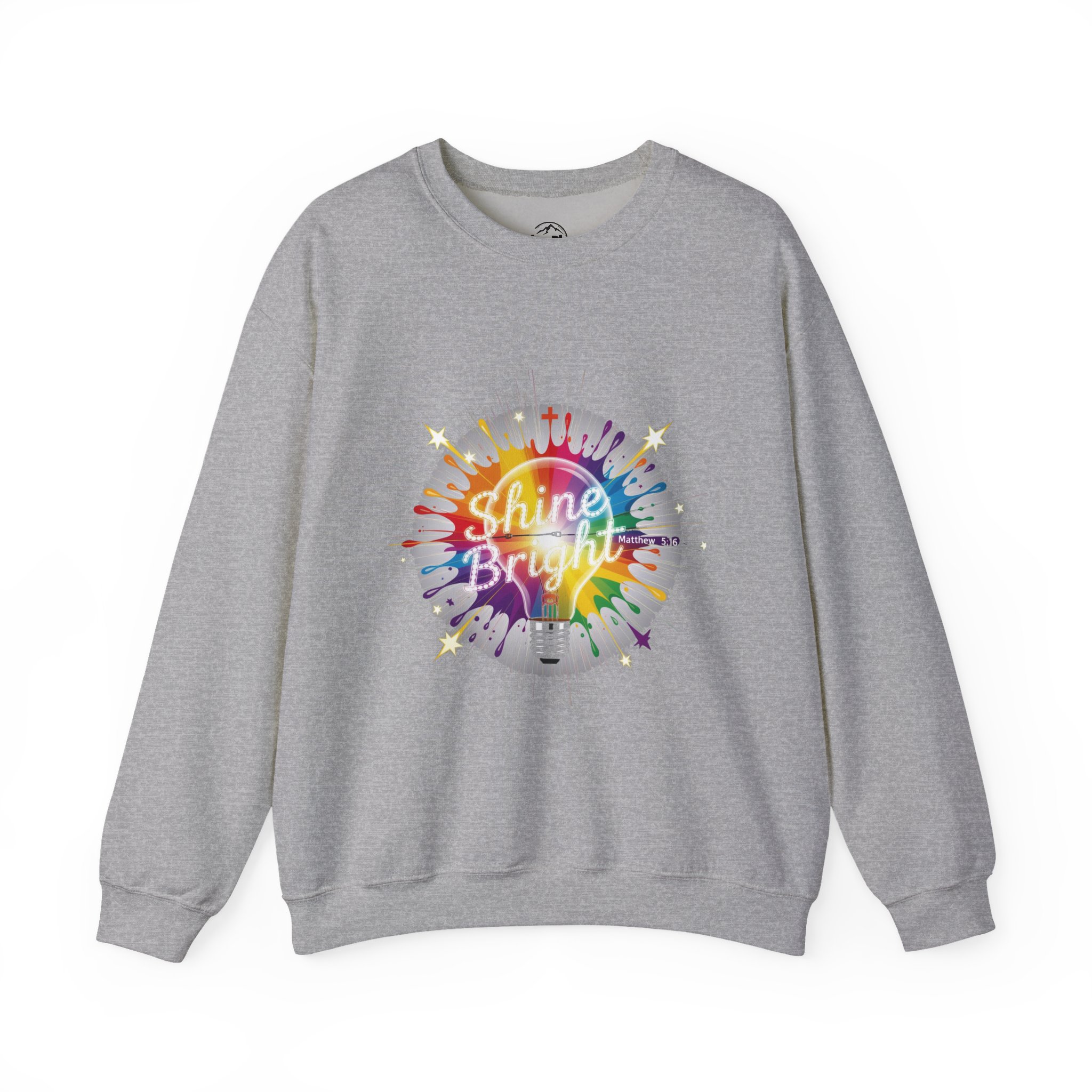 Shine Bright rainbow paint splatter Sweatshirt | motivational crewneck - Image 6