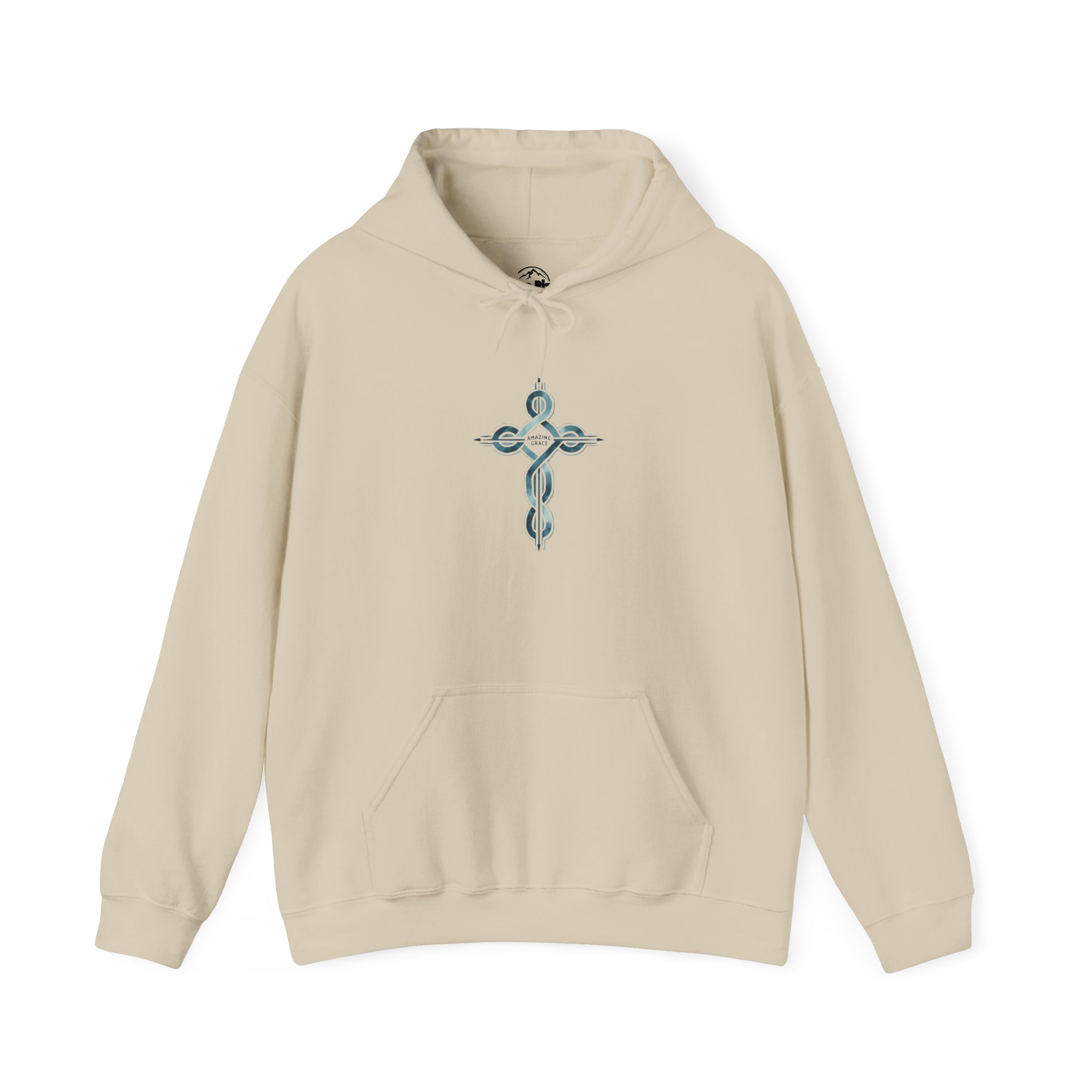 Ornate Watercolor Cross Hoodie | Small Center Chest Cross Sweatshirt - Image 7