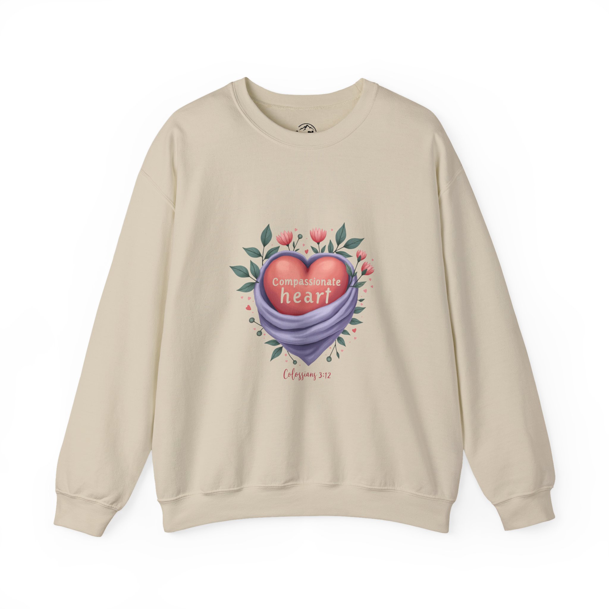 Compassionate Heart sweatshirt | Floral heart illustration, soft pastel design - Image 7