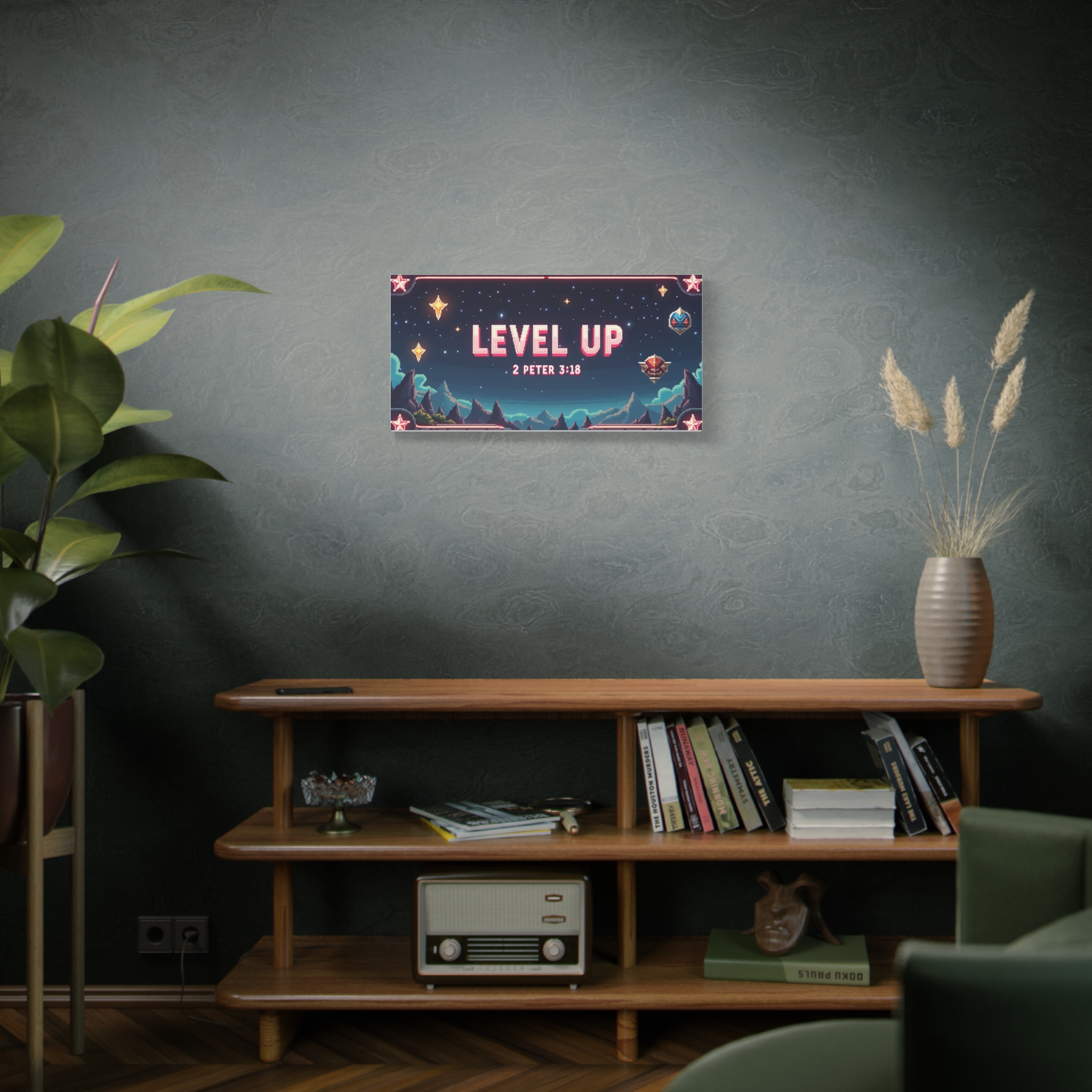 Canvas Wall Art — “Level Up” 2 Peter 3:18 Inspirational Gaming‑Style Print - Image 4