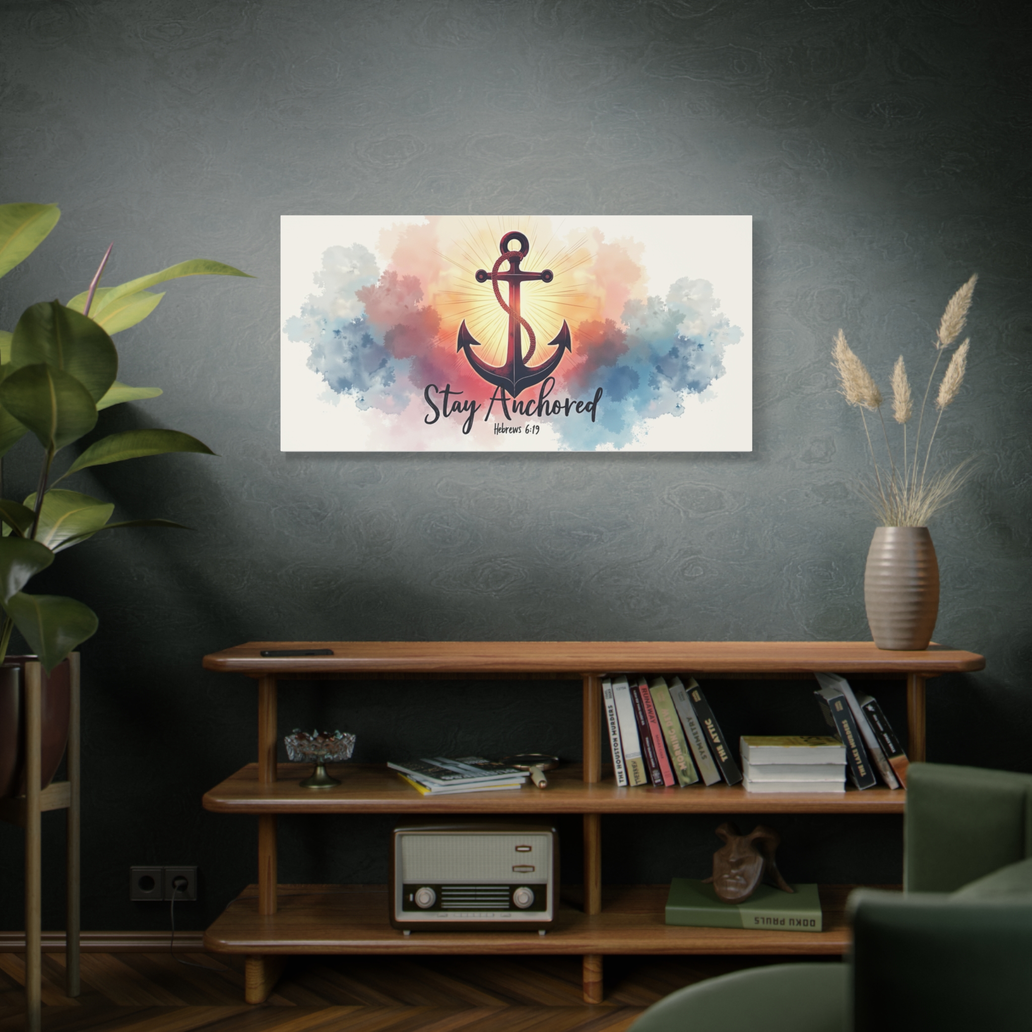 Stay Anchored Anchor Canvas Wall Art — Matte Stretched Canvas (Hebrews 6:19) - Image 4