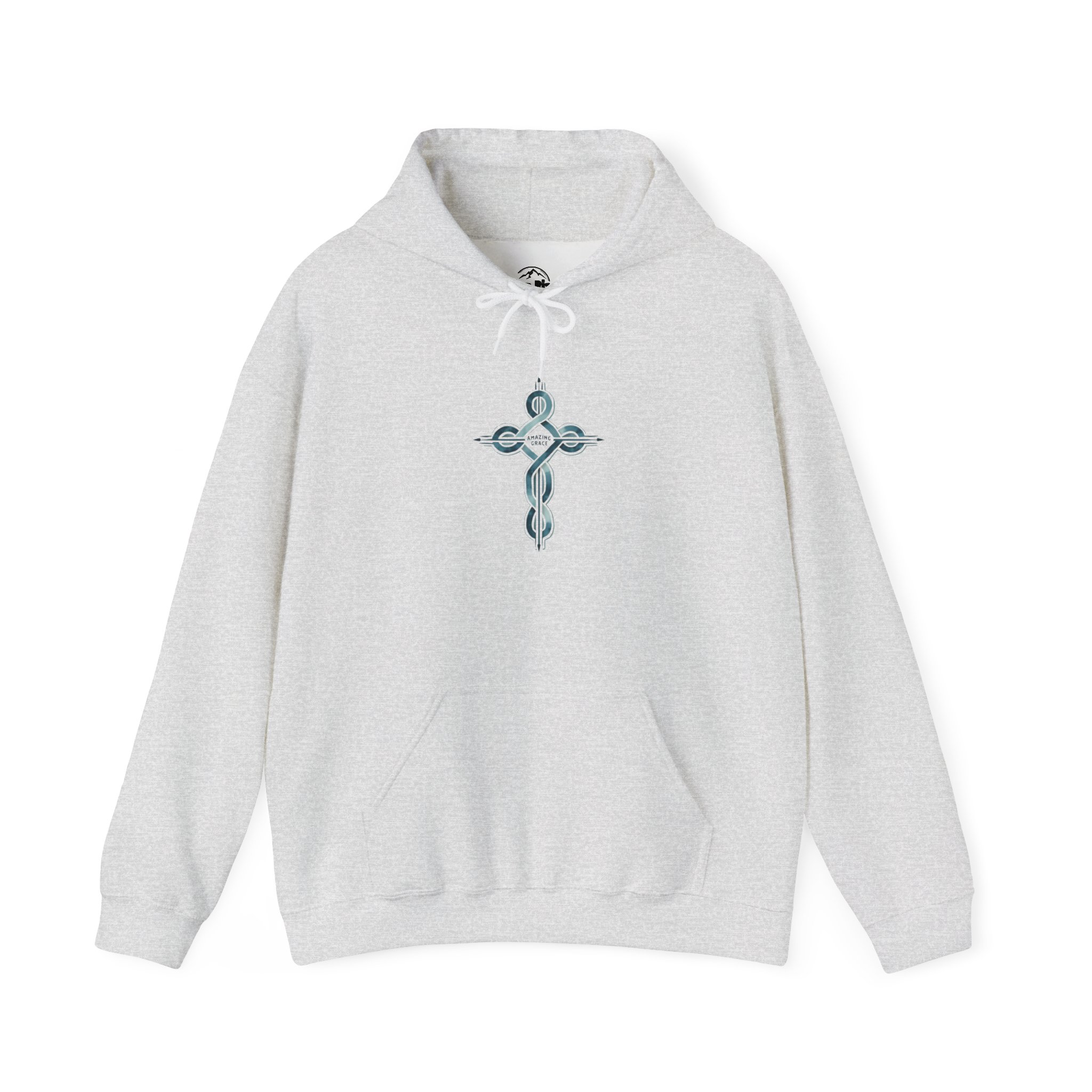 Ornate Watercolor Cross Hoodie | Small Center Chest Cross Sweatshirt - Image 6