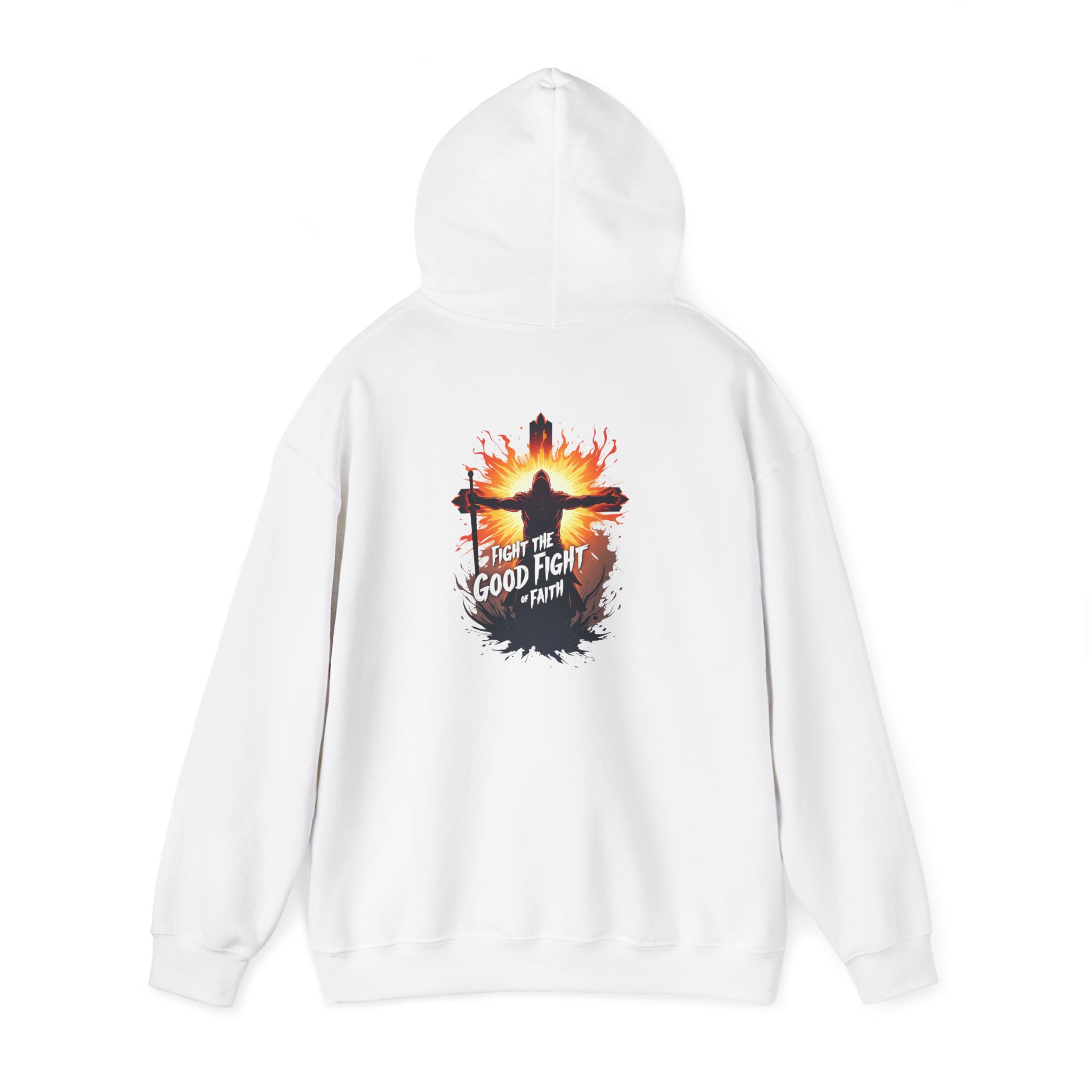 Inspirational Hooded Sweatshirt, Fight The Good Fight Hoodie, Gift for Him/Her, Motivational Sweatshirt, Cozy Casual Wear - Image 3