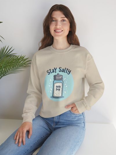 Stay Salty Unisex Crewneck Sweatshirt, Funny Sweatshirt, Gift for Sea Lovers, Casual Wear, Summer Vibes