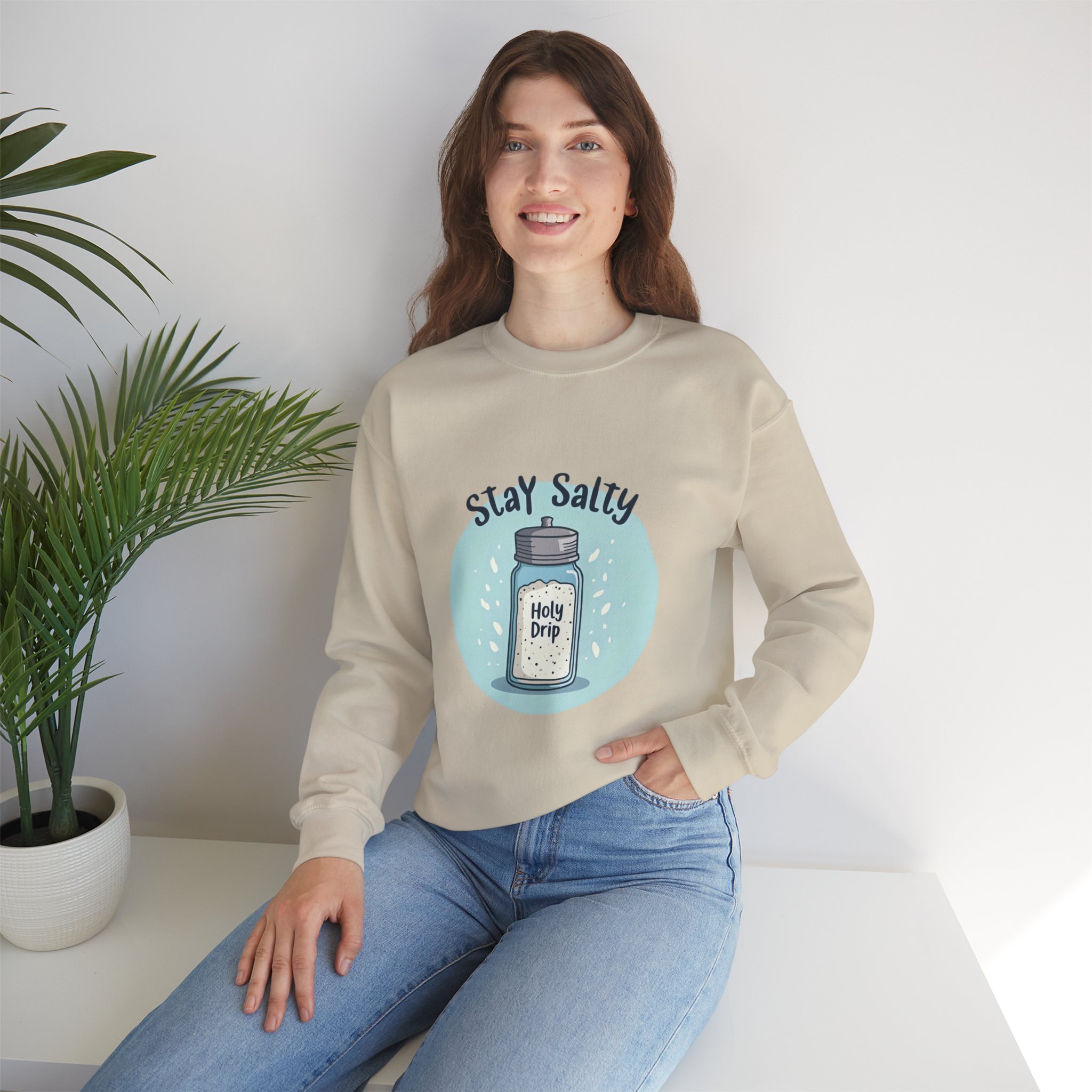 Stay Salty Unisex Crewneck Sweatshirt, Funny Sweatshirt, Gift for Sea Lovers, Casual Wear, Summer Vibes