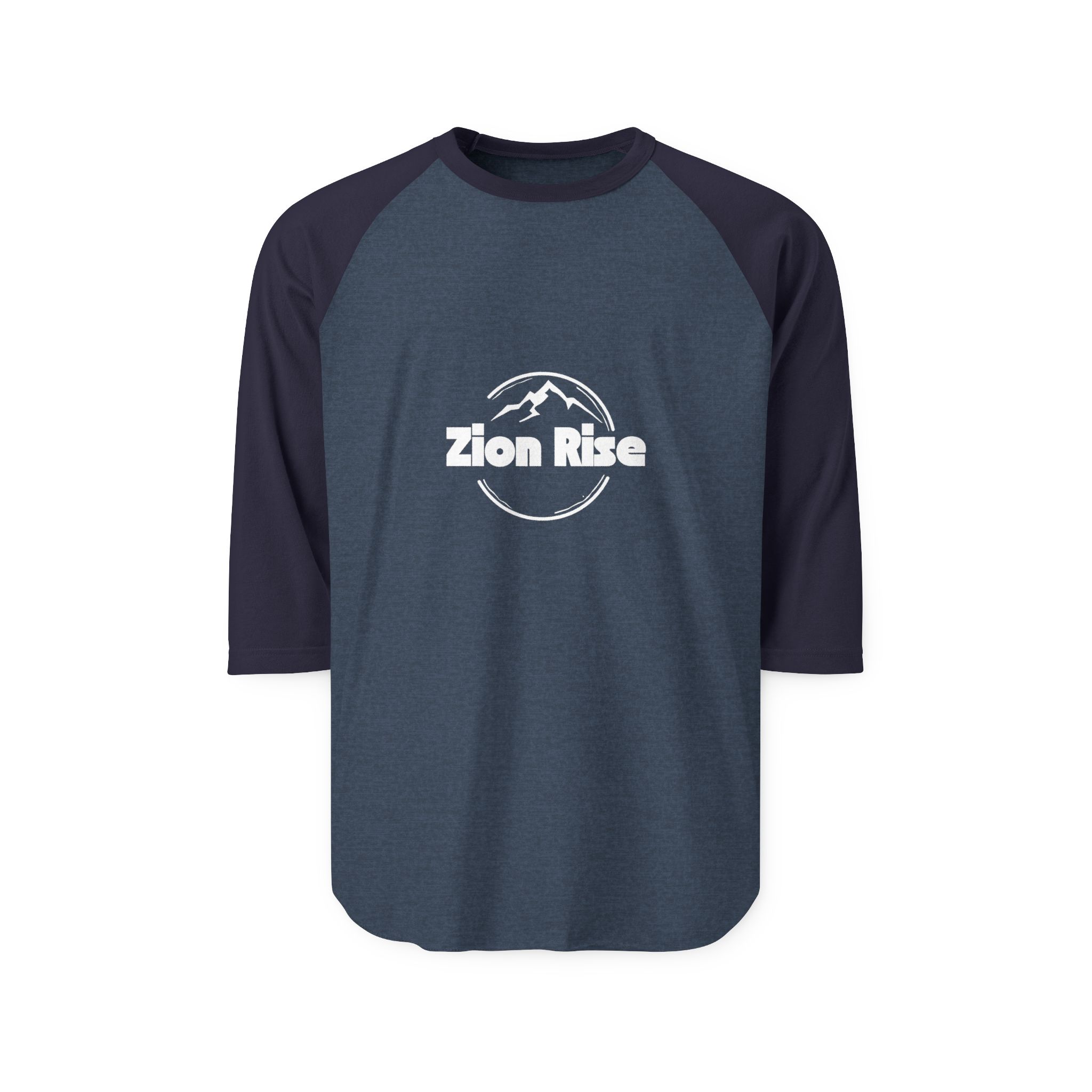 Zion Rise mountain logo Raglan Shirt | 3/4 sleeve baseball tee - Image 3