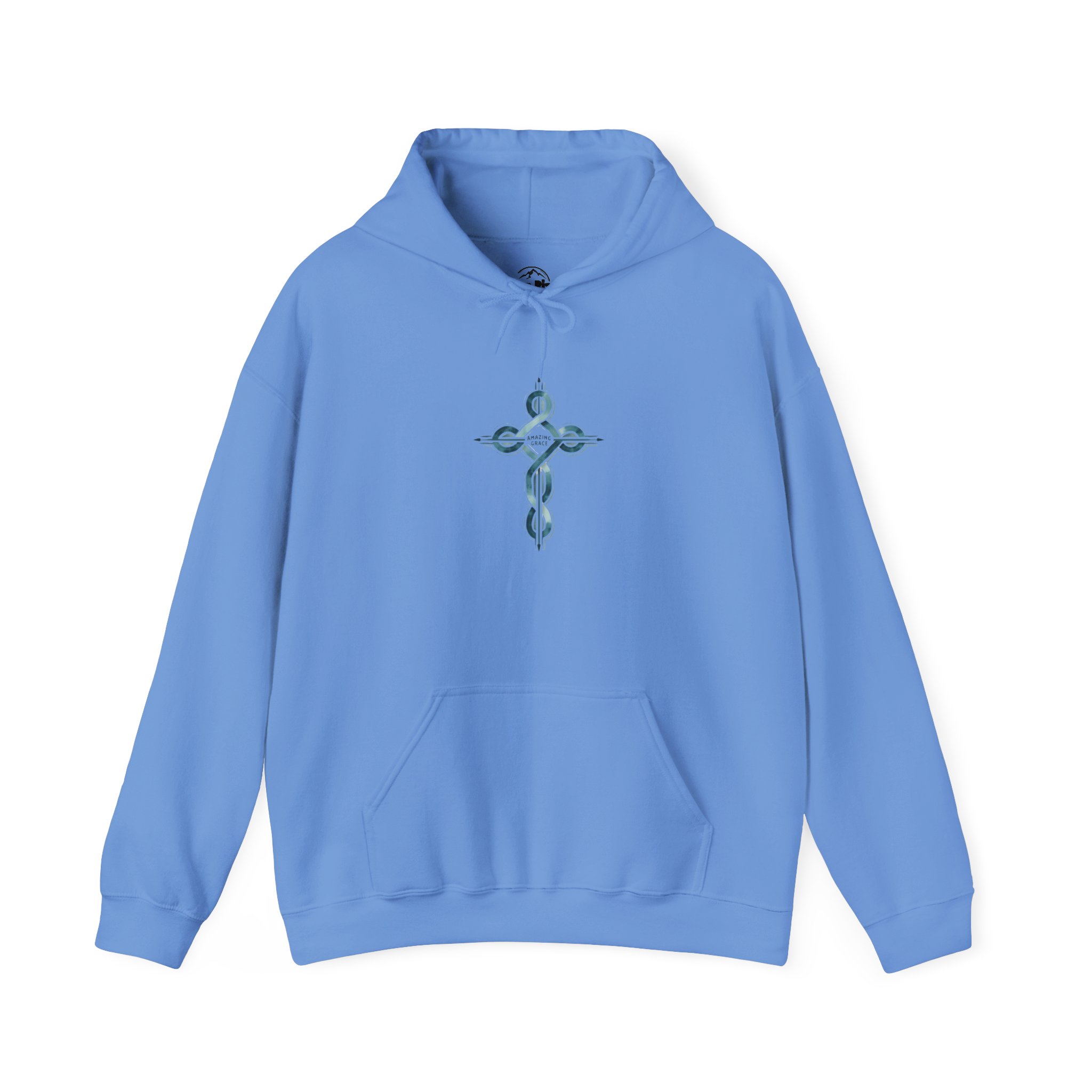 Ornate Watercolor Cross Hoodie | Small Center Chest Cross Sweatshirt - Image 9