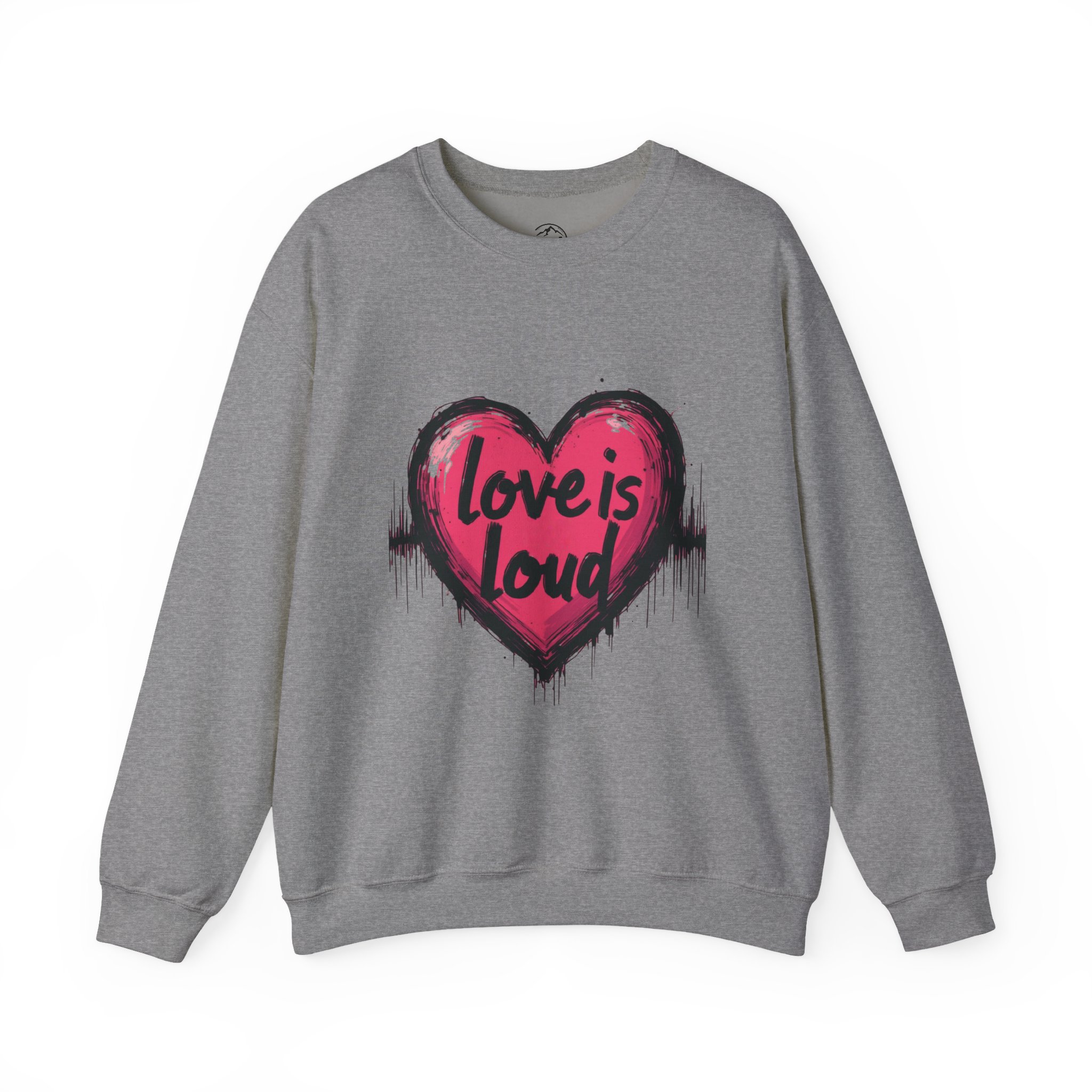 Love is Loud Heavy Blend Sweatshirt, Unisex Crewneck, Cozy Apparel, Heart Design, Valentine's Gift, Casual Wear - Image 5