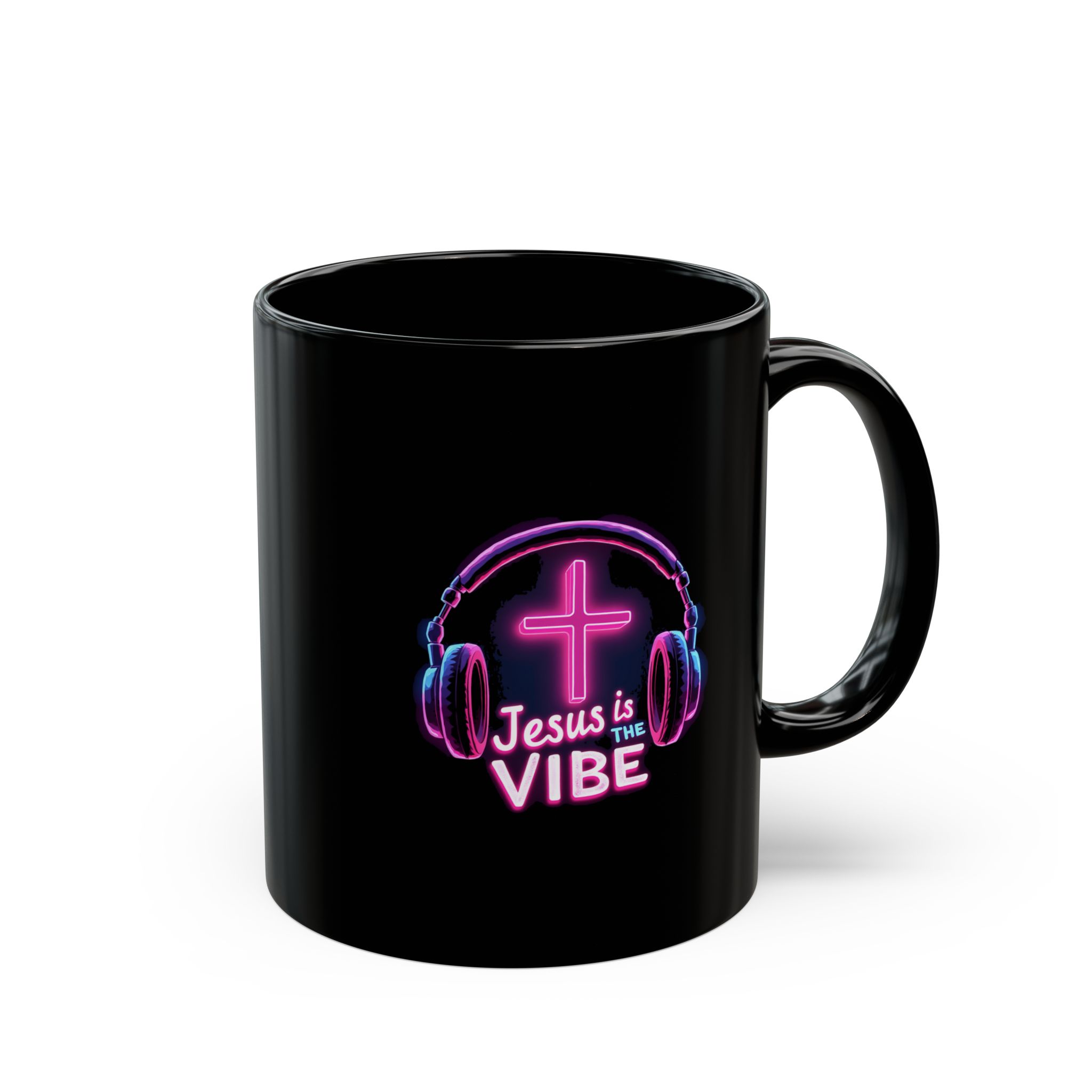 Jesus is the Vibe Mug, Christian Coffee Cup, Inspirational Gift, Prayer Mug, Black Ceramic Drinkware - Image 6