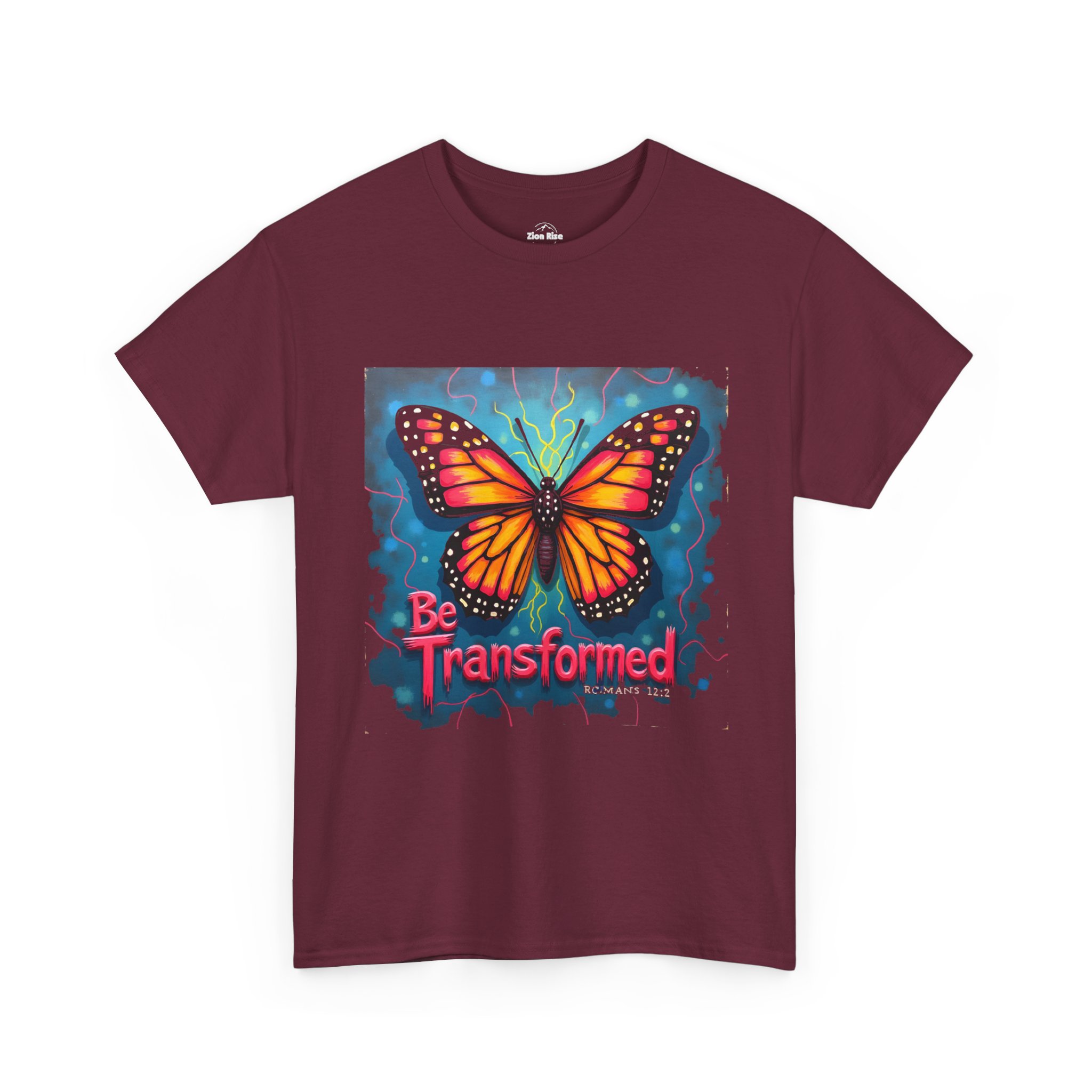 Be Transformed Rainbow Butterfly T-Shirt | Inspirational Design - Image 5