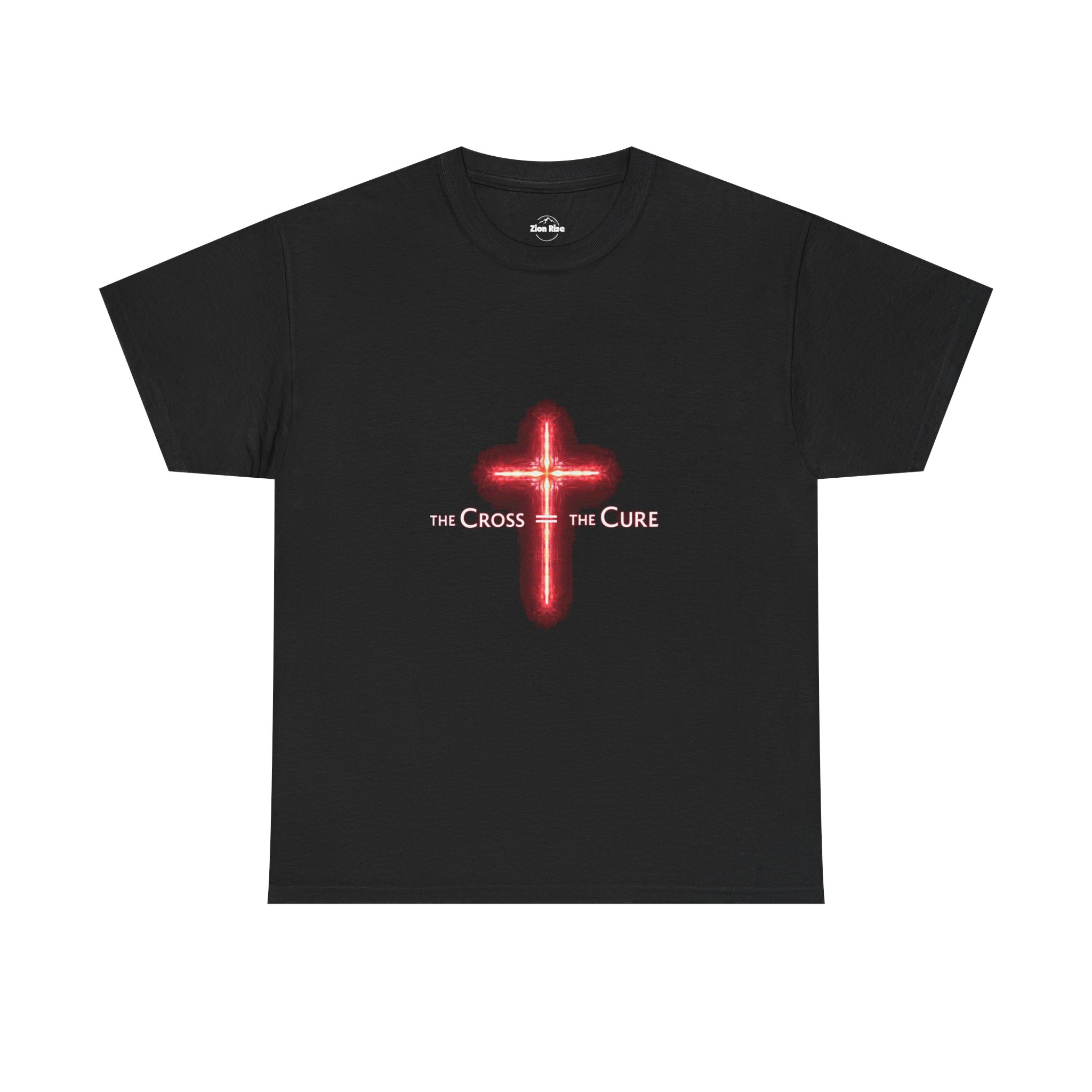 Faith-Inspired Unisex Heavy Cotton Tee - The Cross of the Cure, Christian Gift, Religious Apparel, Thoughtful Present, Casual Wear - Image 3