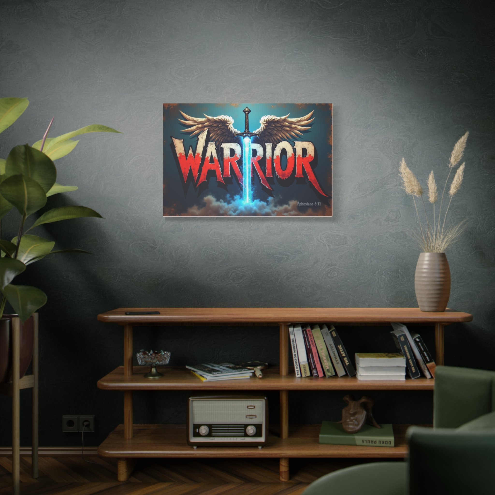 Warrior Canvas Wall Art — Inspirational Sword & Wings with Ephesians 6:11 - Image 6