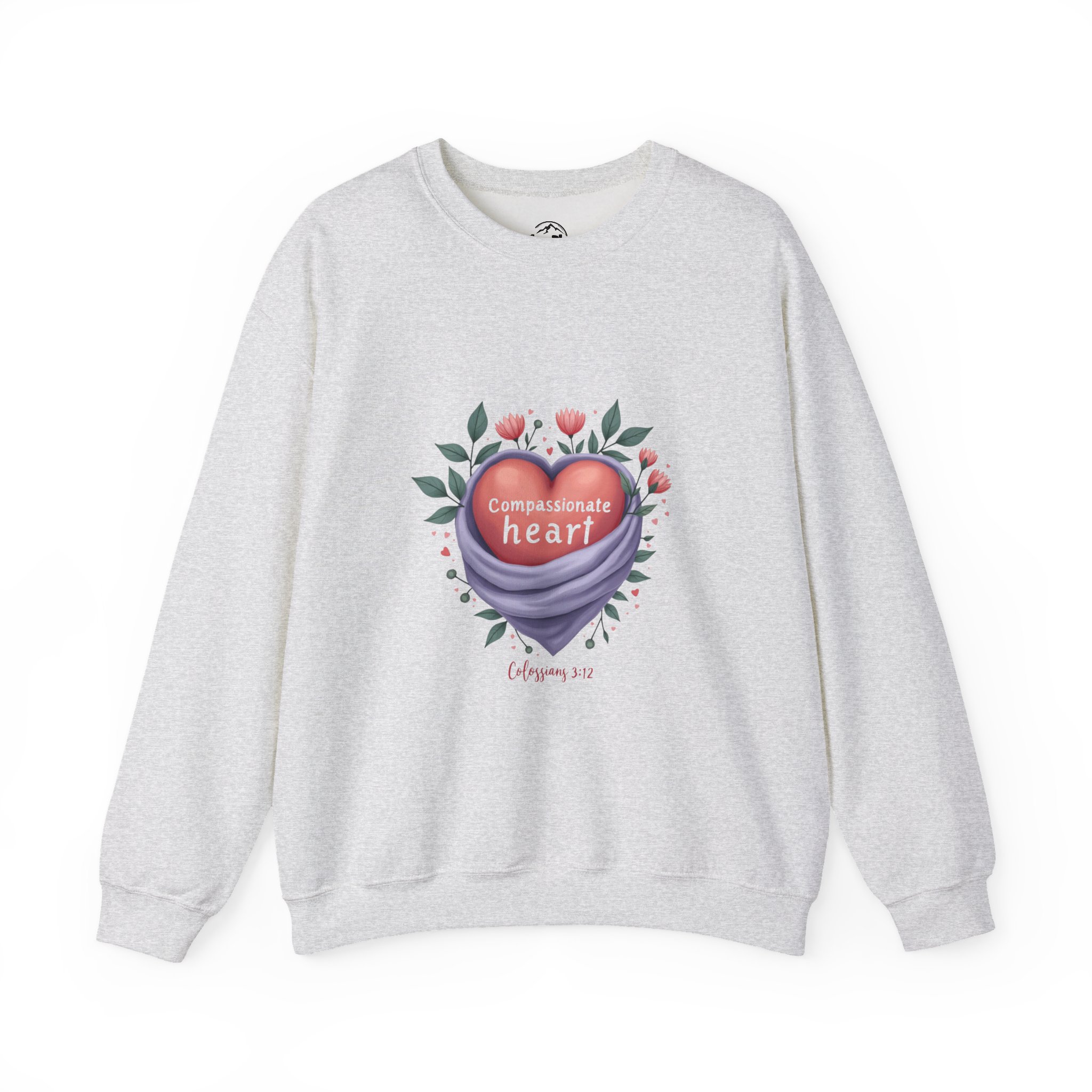 Compassionate Heart sweatshirt | Floral heart illustration, soft pastel design - Image 9