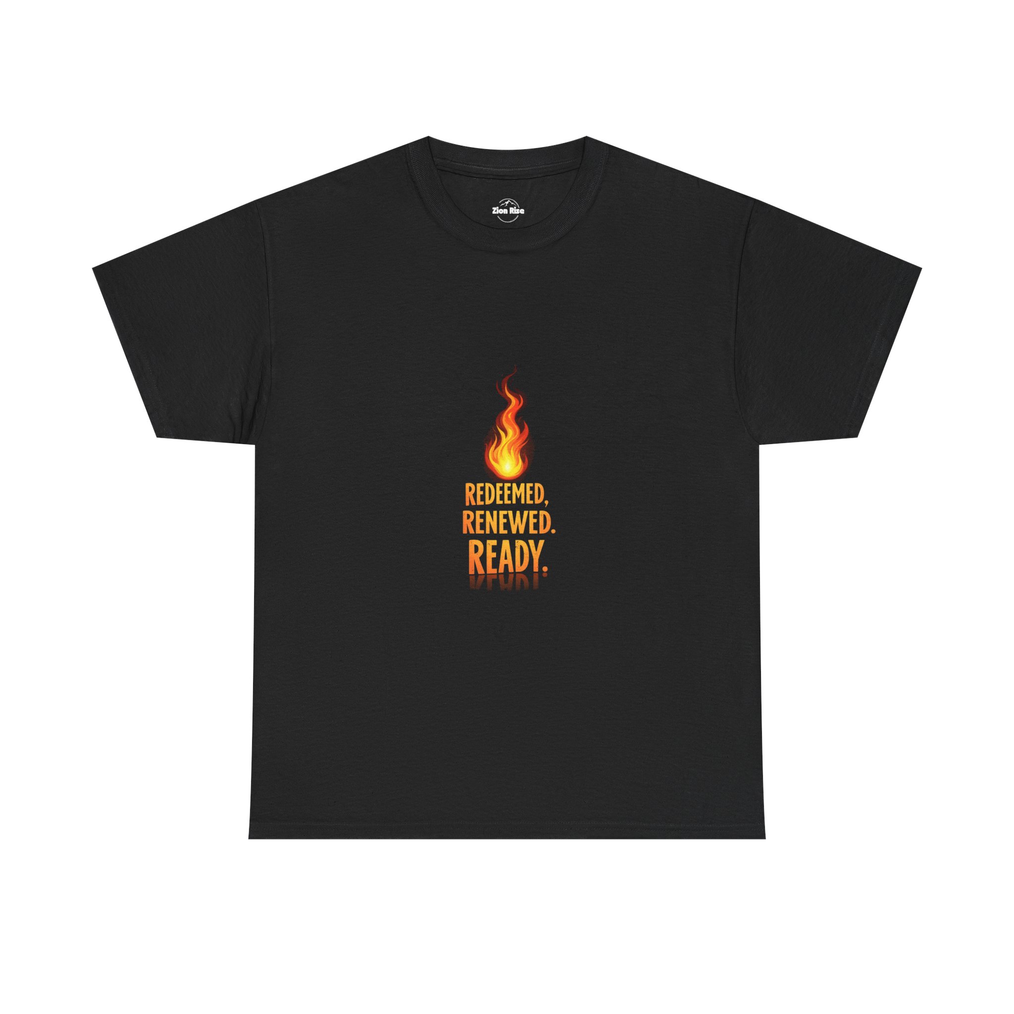 Faith-inspired, Motivational, Christian, Redeemed. Renewed. Ready, Unisex Heavy Cotton Tee - Image 3