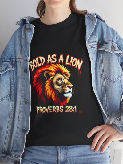 Bold As A Lion Proverbs 28:1 T-Shirt | Unisex Lion Graphic Tee