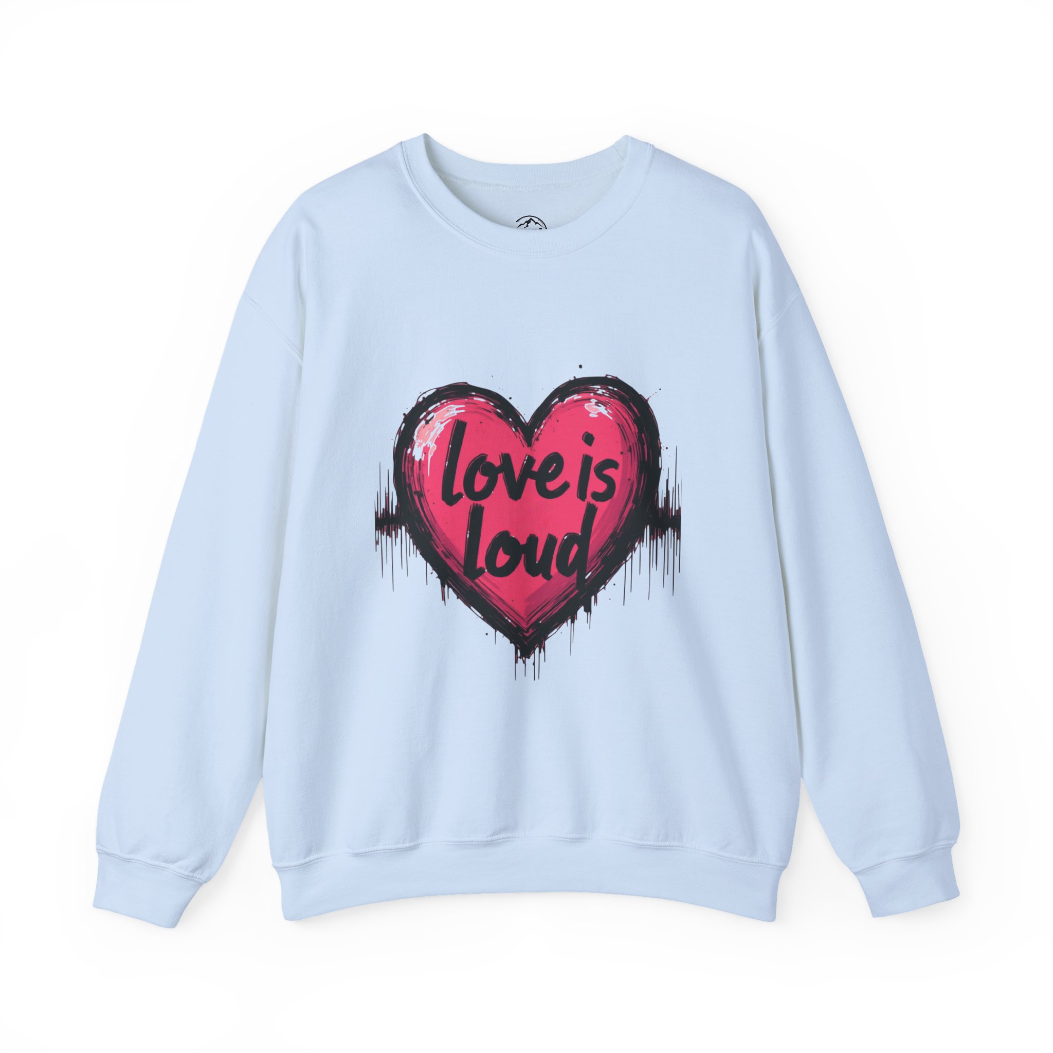 Love is Loud Heavy Blend Sweatshirt, Unisex Crewneck, Cozy Apparel, Heart Design, Valentine's Gift, Casual Wear - Image 6