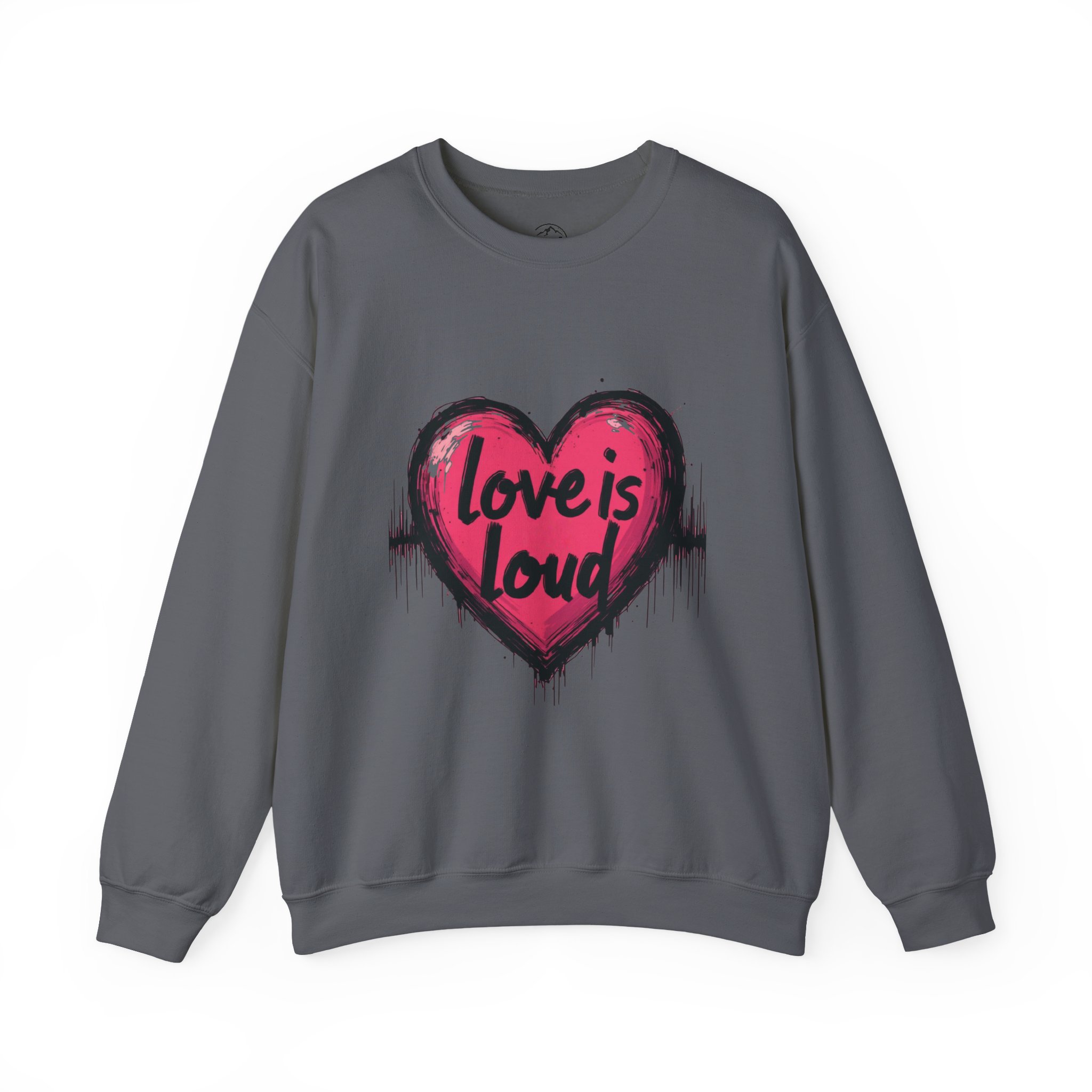 Love is Loud Heavy Blend Sweatshirt, Unisex Crewneck, Cozy Apparel, Heart Design, Valentine's Gift, Casual Wear - Image 7