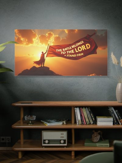 Matte Stretched Canvas - "The Battle Belongs to the Lord" Inspirational Religious Wall Art