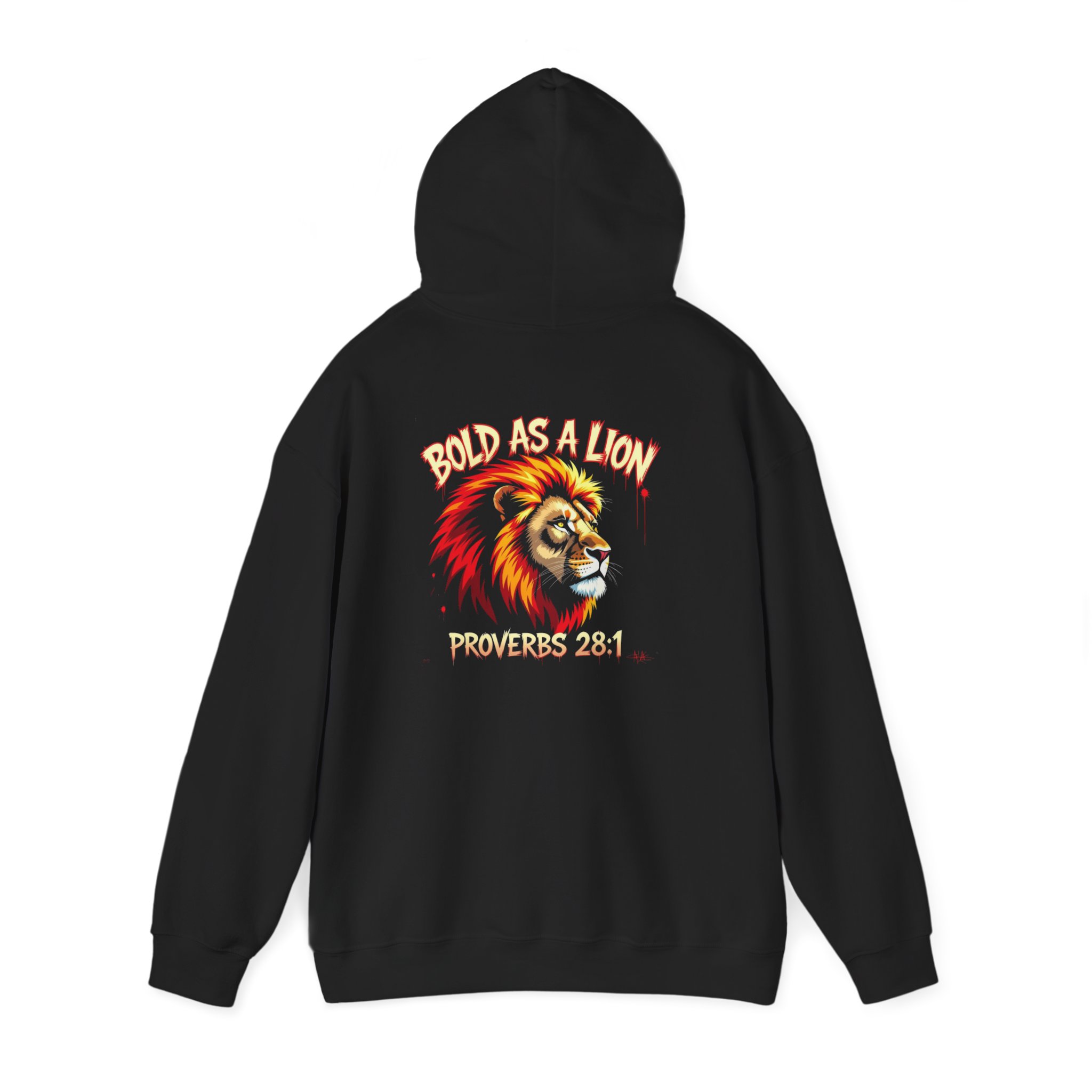 Bold as a Lion Proverbs 28:1 Hoodie | Lion Graphic Religious Sweatshirt - Image 3