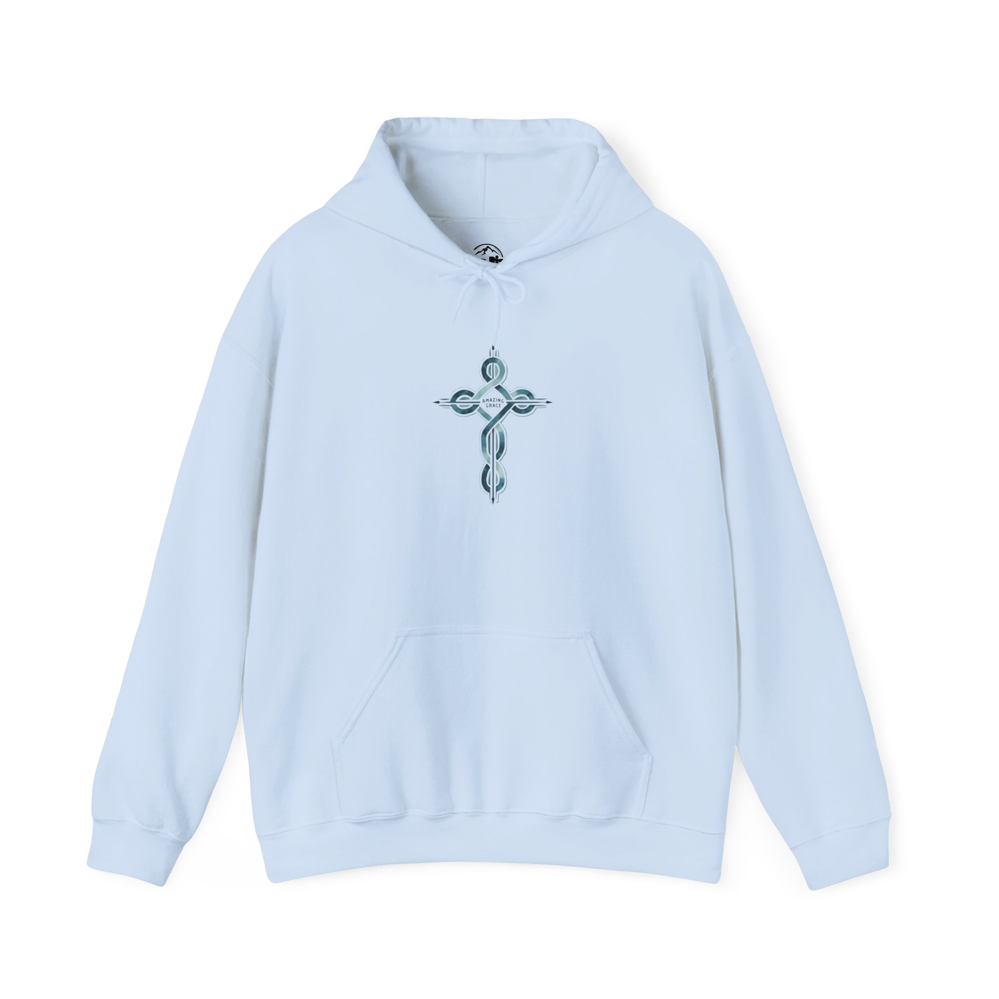 Ornate Watercolor Cross Hoodie | Small Center Chest Cross Sweatshirt - Image 8