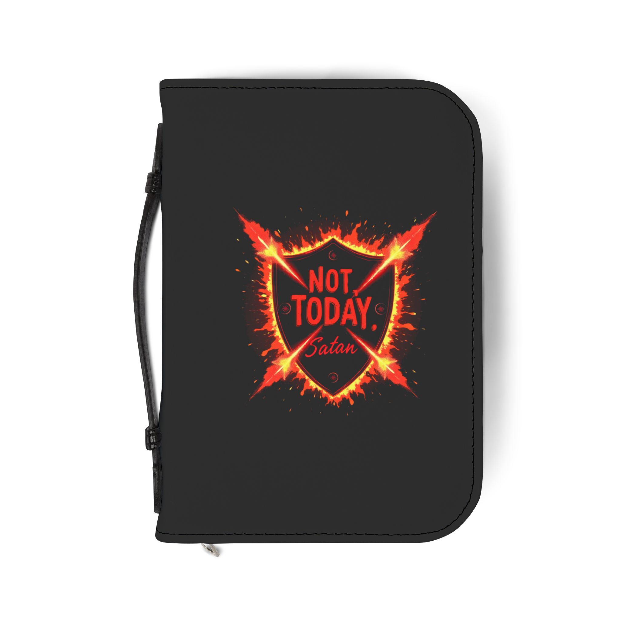 Stylish Bible Cover with 'Not Today, Satan' Design, Inspirational Gift, Faith-Based Accessory, Prayer Journal Holder, Christian Essential - Image 2