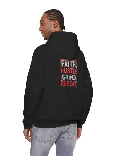 Motivational Sweatshirt for Hustlers, Faith Hustle Grind Repeat Hoodie, Unisex Cozy Sweatshirt, Inspirational Gift, Everyday Comfort