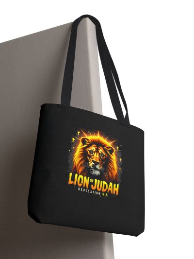 Lion of Judah Unisex Tote Bag | Flaming Lion Illustration, Revelation 5:5