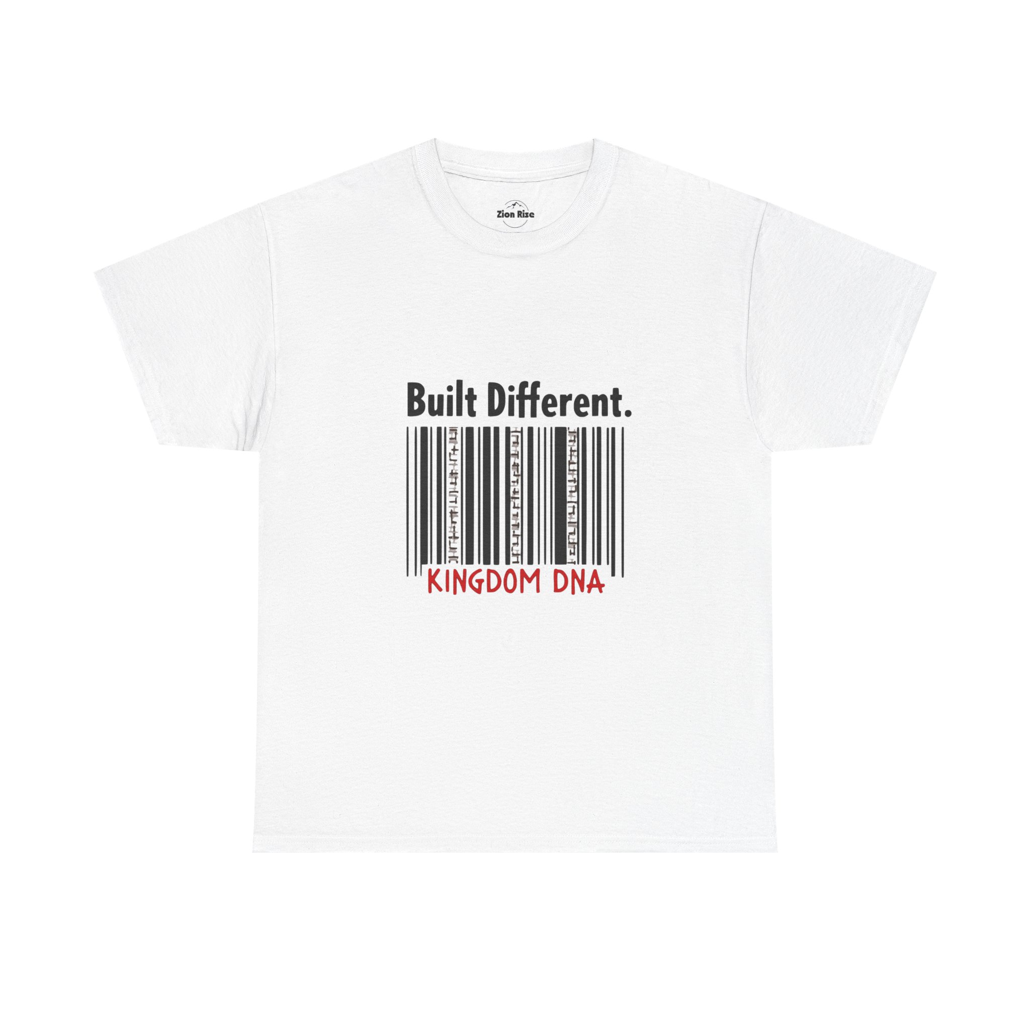 Unisex Heavy Cotton Tee - "Built Different" DNA Barcode Shirt, Casual Wear, Graphic Tee, Gift for Him/Her, Motivational Style - Image 3