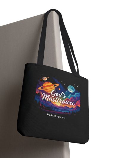God's Masterpiece Planet Illustration Unisex Tote Bag | Psalm 139:14