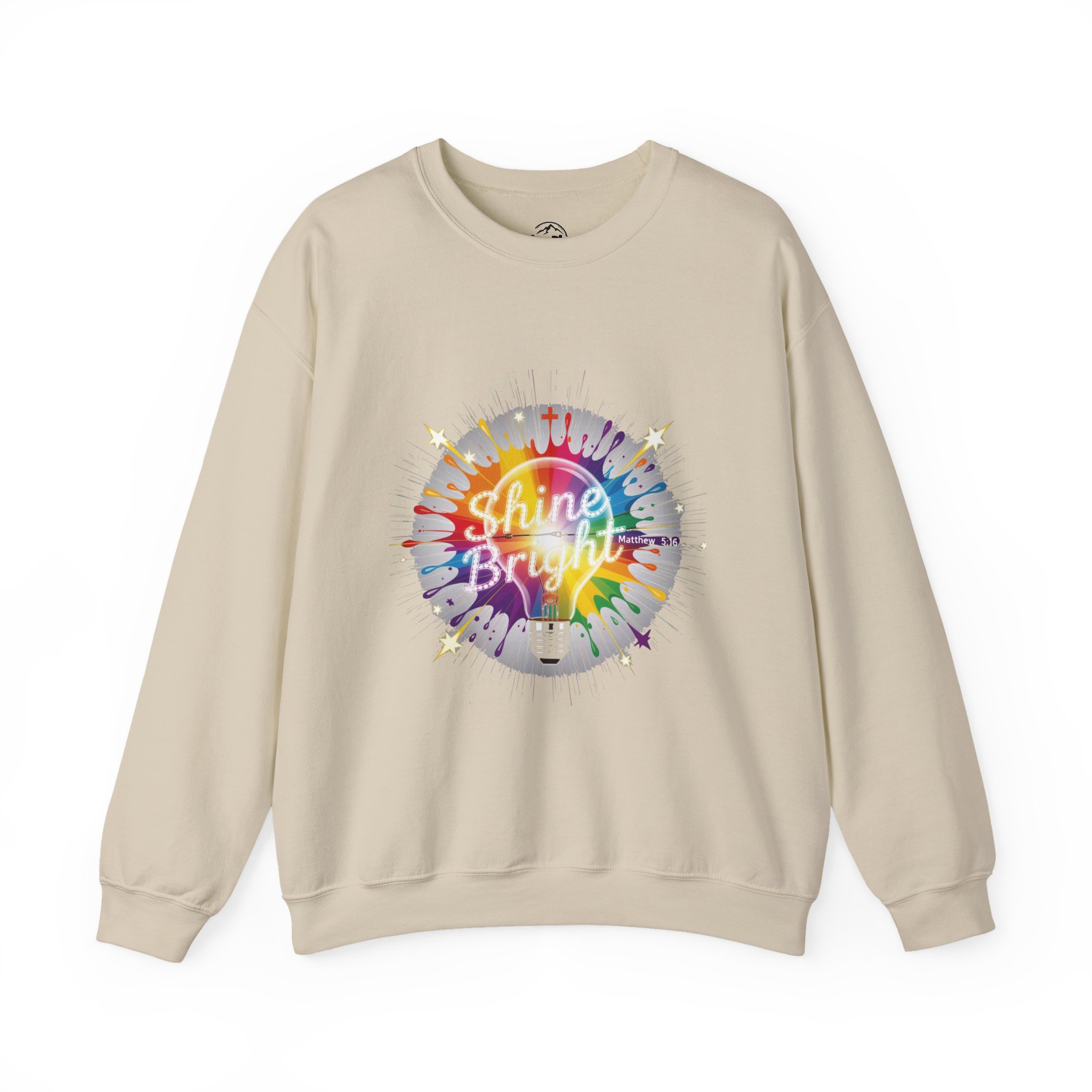 Shine Bright rainbow paint splatter Sweatshirt | motivational crewneck - Image 5