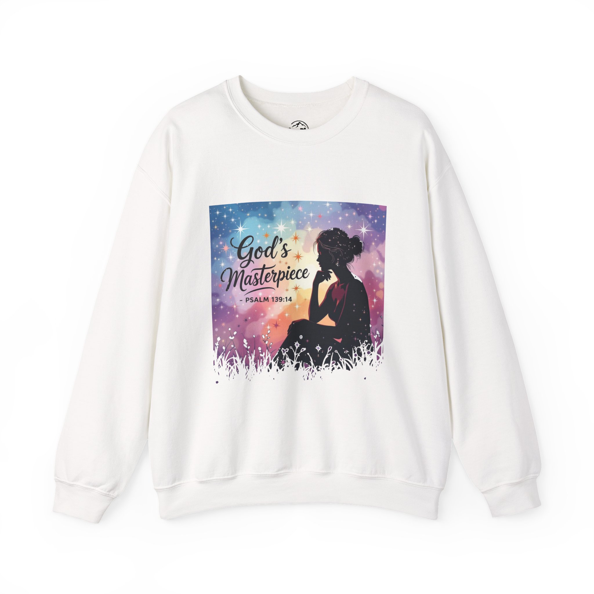 God's Masterpiece silhouette, Sweatshirt | Psalm 139:14 Christian Inspirational - Image 3