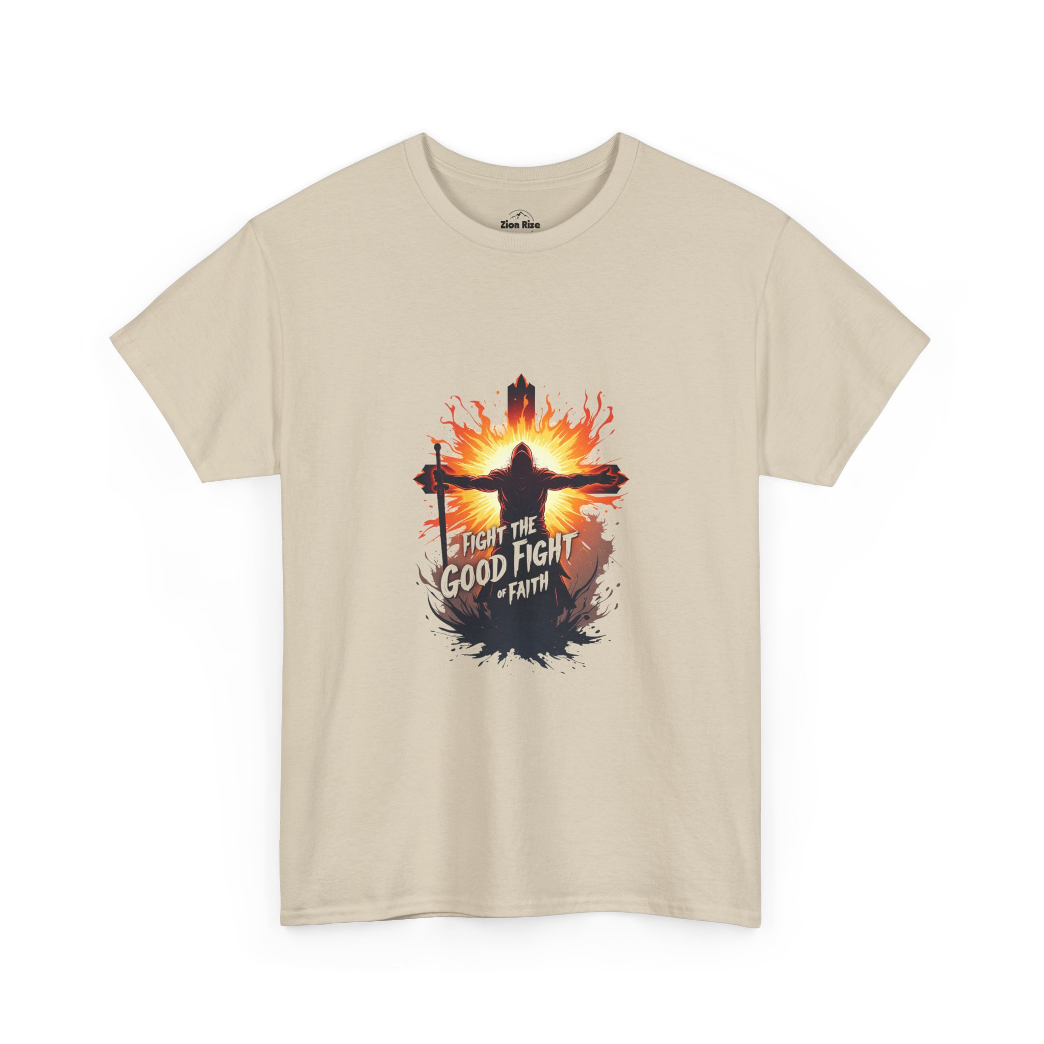 Fight the Good Fight, Christian Streetwear, Gift, Unisex Heavy Cotton Tee - Image 5