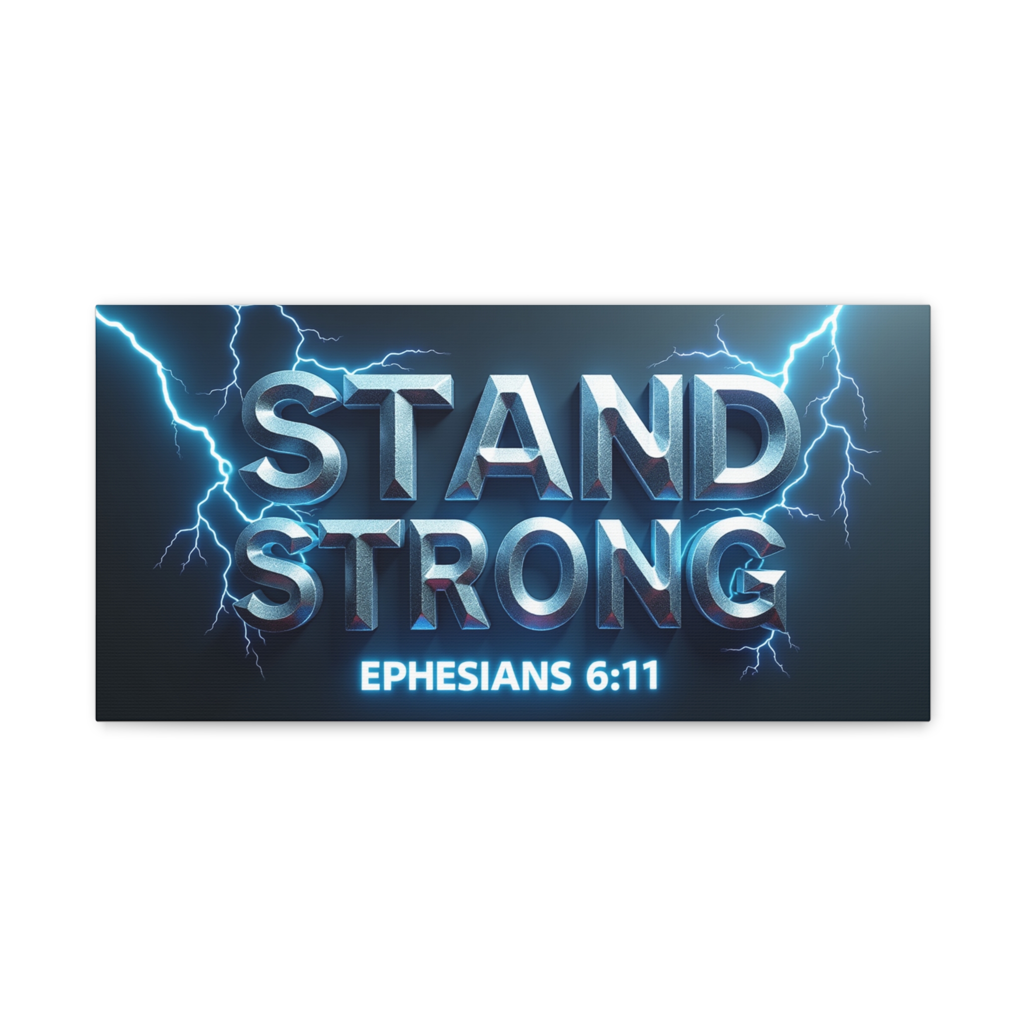 Stand Strong Canvas Wall Art — Ephesians 6:11 Lightning Faith Print - Image 2