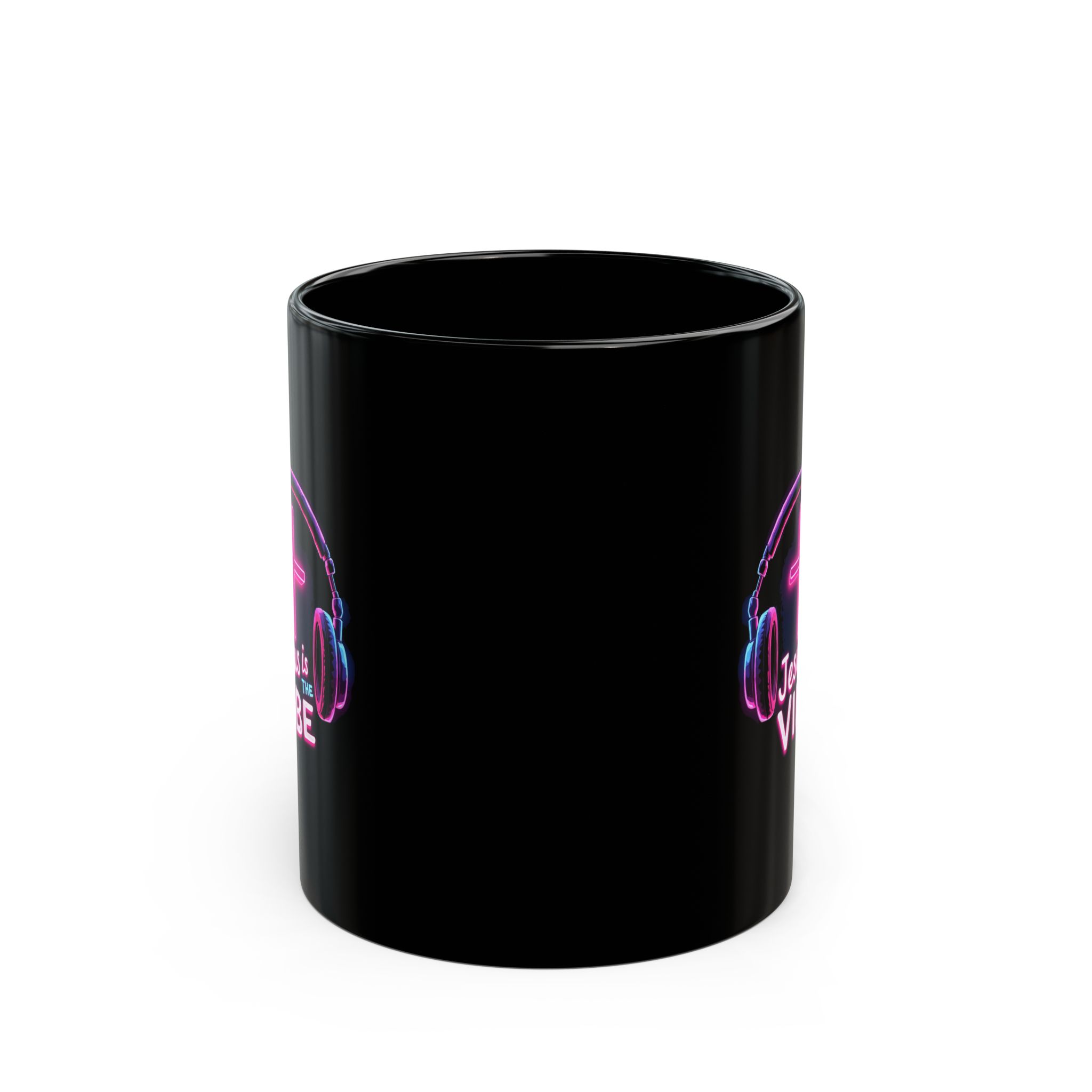 Jesus is the Vibe Mug, Christian Coffee Cup, Inspirational Gift, Prayer Mug, Black Ceramic Drinkware - Image 2