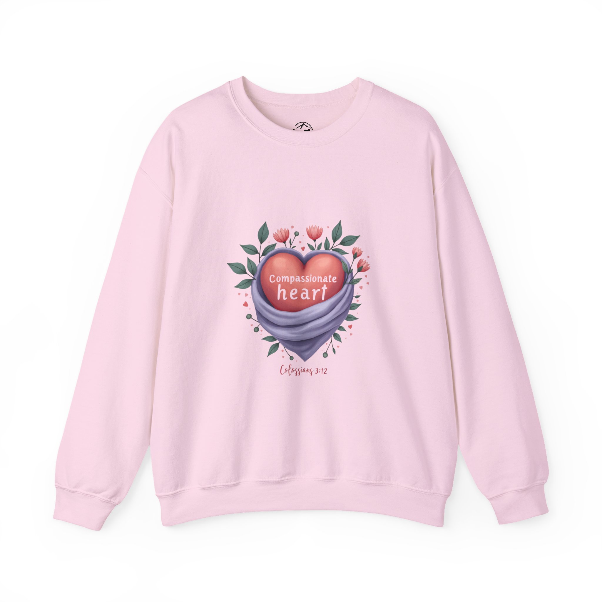 Compassionate Heart sweatshirt | Floral heart illustration, soft pastel design - Image 6