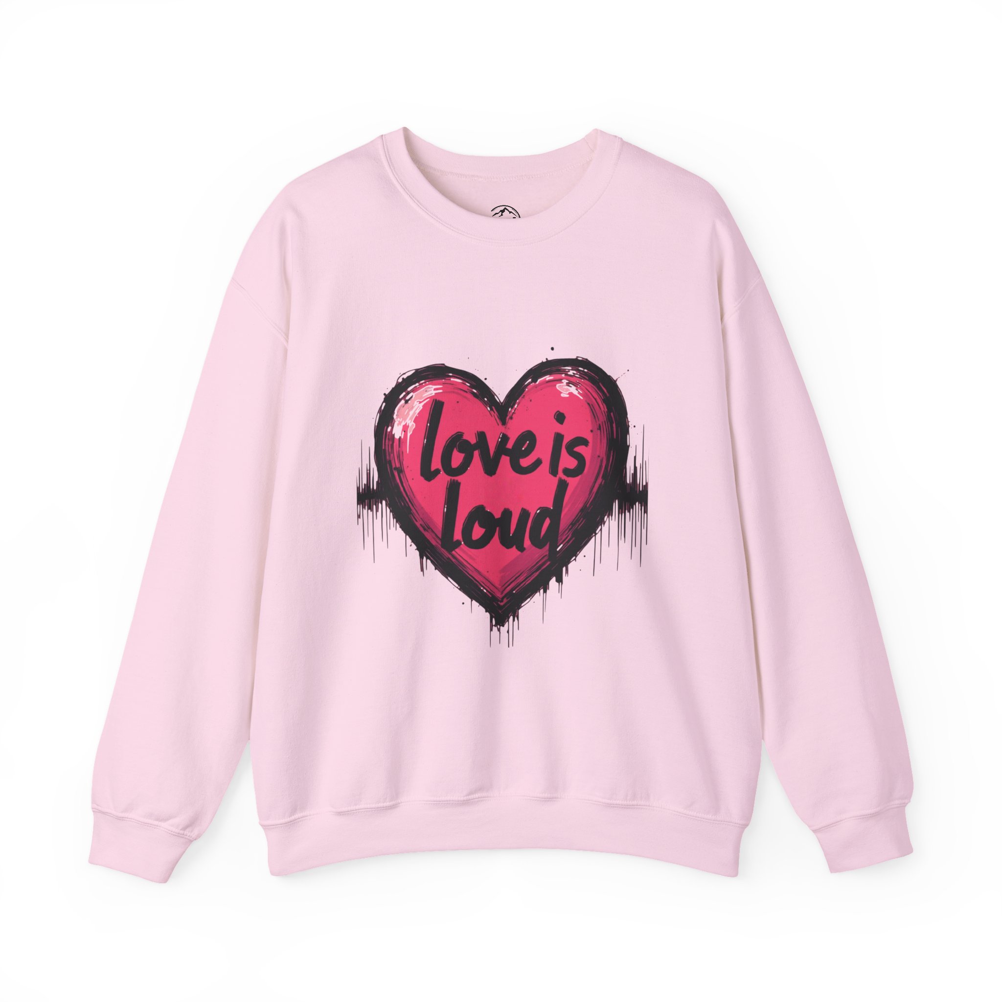 Love is Loud Heavy Blend Sweatshirt, Unisex Crewneck, Cozy Apparel, Heart Design, Valentine's Gift, Casual Wear - Image 8