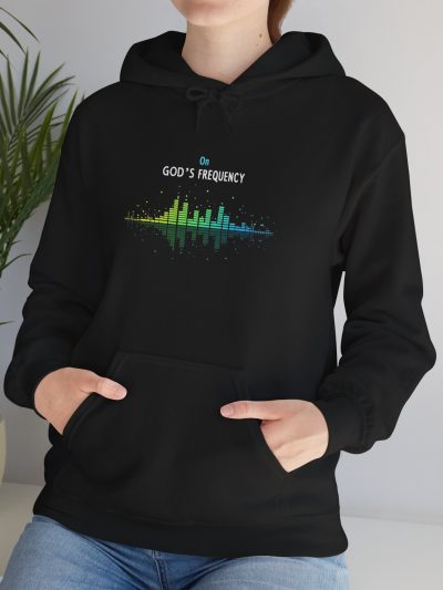 God's Frequency Hoodie | Unisex Heavy Blend, Comfortable Streetwear, Trendy Gift, Music Lover Apparel, Spiritual Vibes