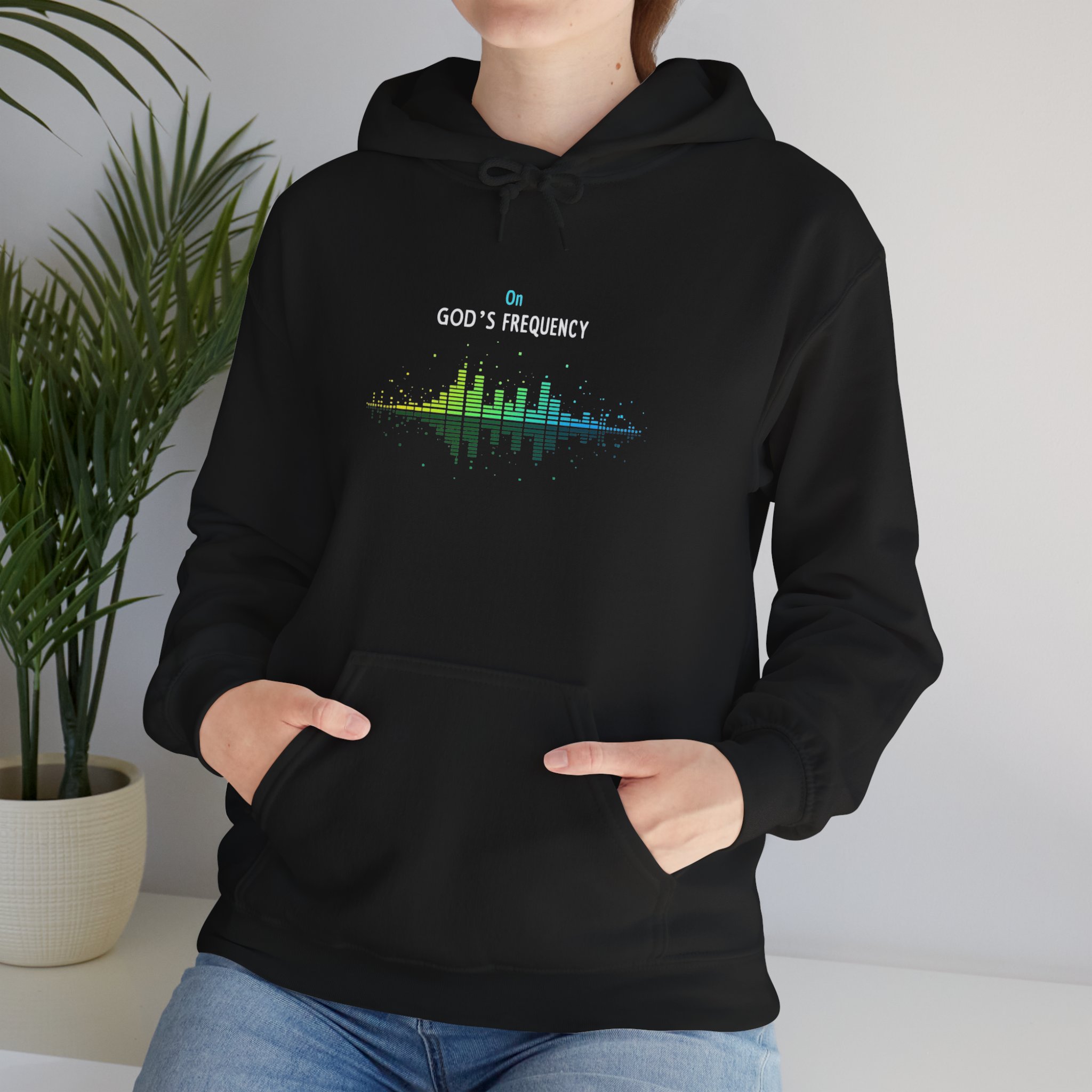God's Frequency Hoodie | Unisex Heavy Blend, Comfortable Streetwear, Trendy Gift, Music Lover Apparel, Spiritual Vibes