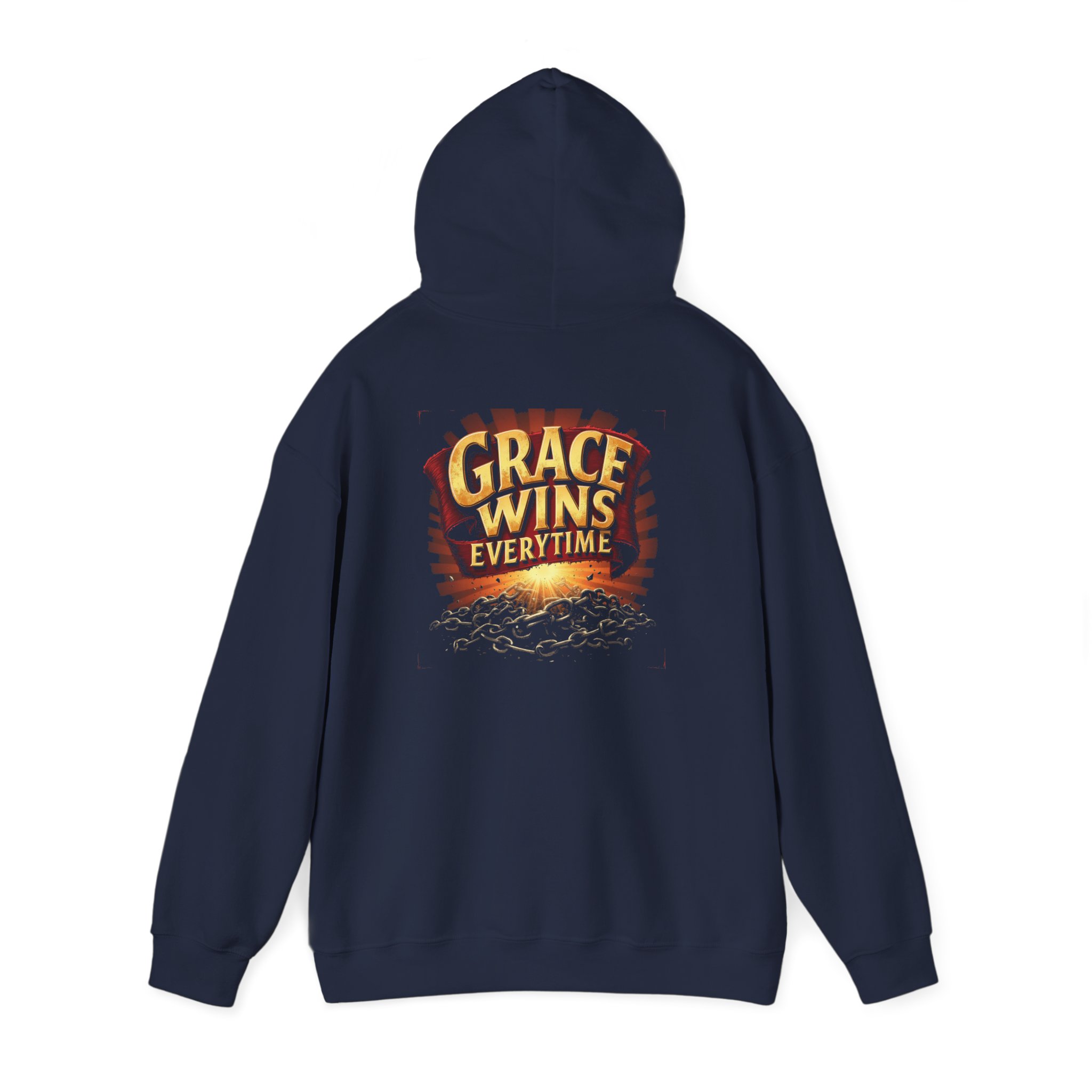 Grace Wins Hooded Sweatshirt - Unisex Heavy Blend™, Inspirational Gift, Cozy Hooded Pullover, Faith-Based Apparel, Everyday Comfort - Image 7