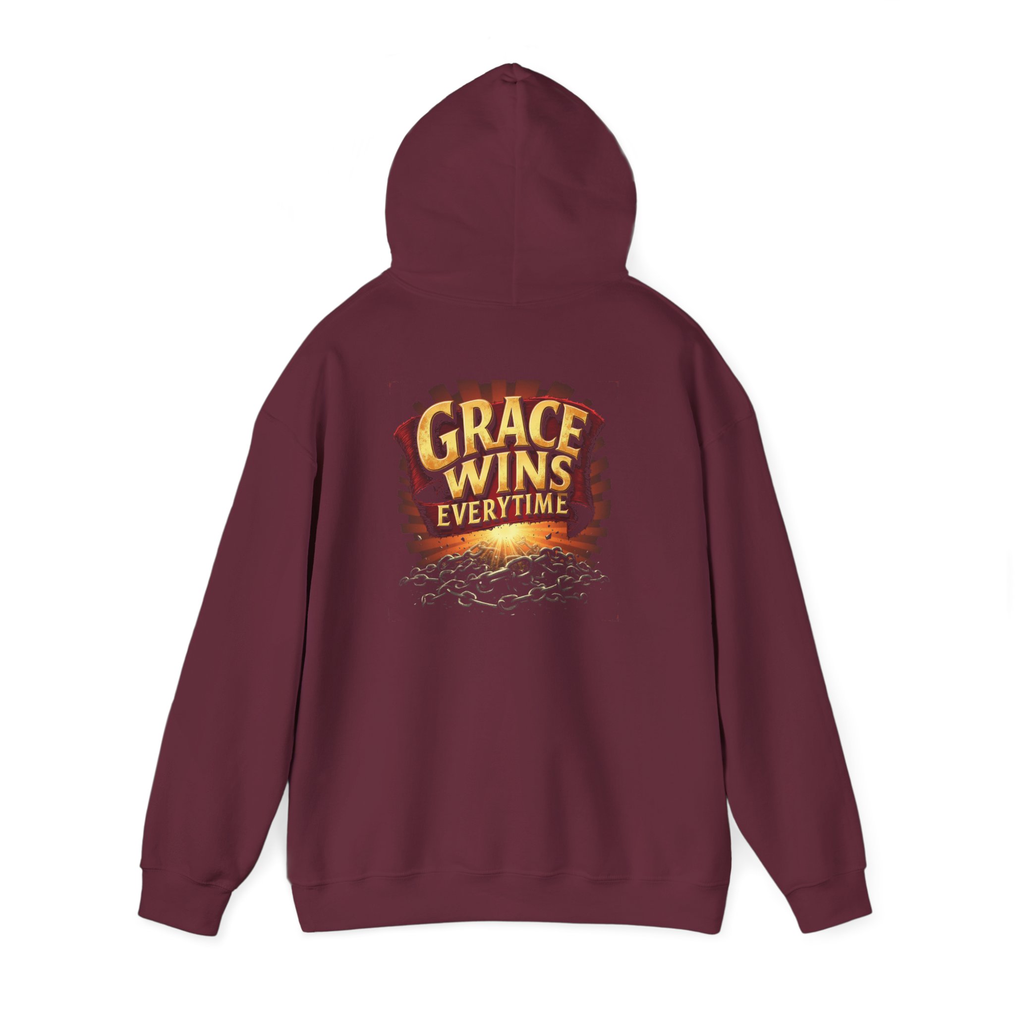 Grace Wins Hooded Sweatshirt - Unisex Heavy Blend™, Inspirational Gift, Cozy Hooded Pullover, Faith-Based Apparel, Everyday Comfort - Image 5