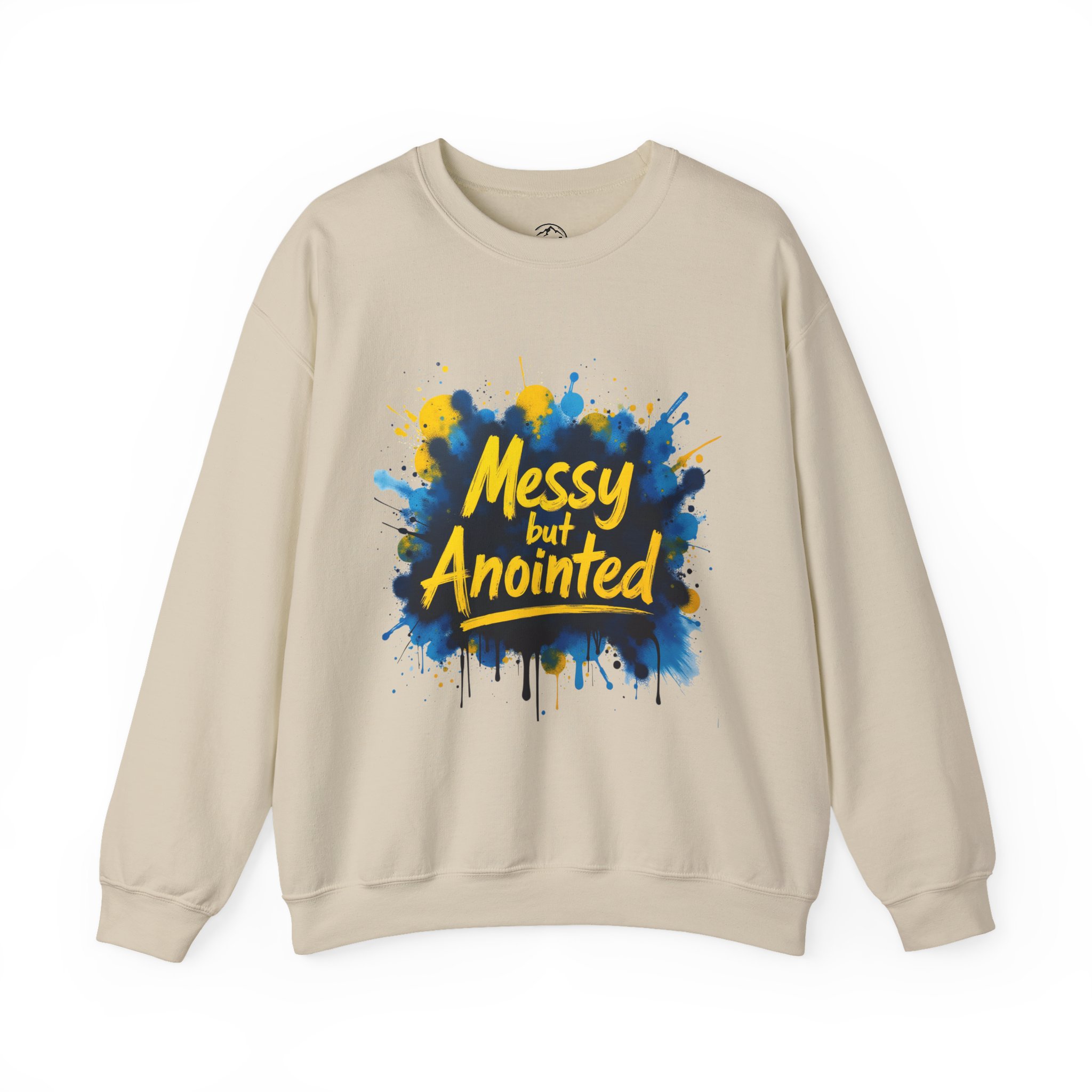 Messy but Anointed Sweater, Comfortable Crewneck Sweatshirt, Inspirational Gift, Unisex Casual Wear, Everyday Style, Christian Apparel - Image 5