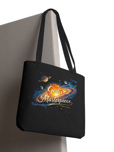 God's Masterpiece Galaxy Unisex Tote Bag | Space Scripture Design